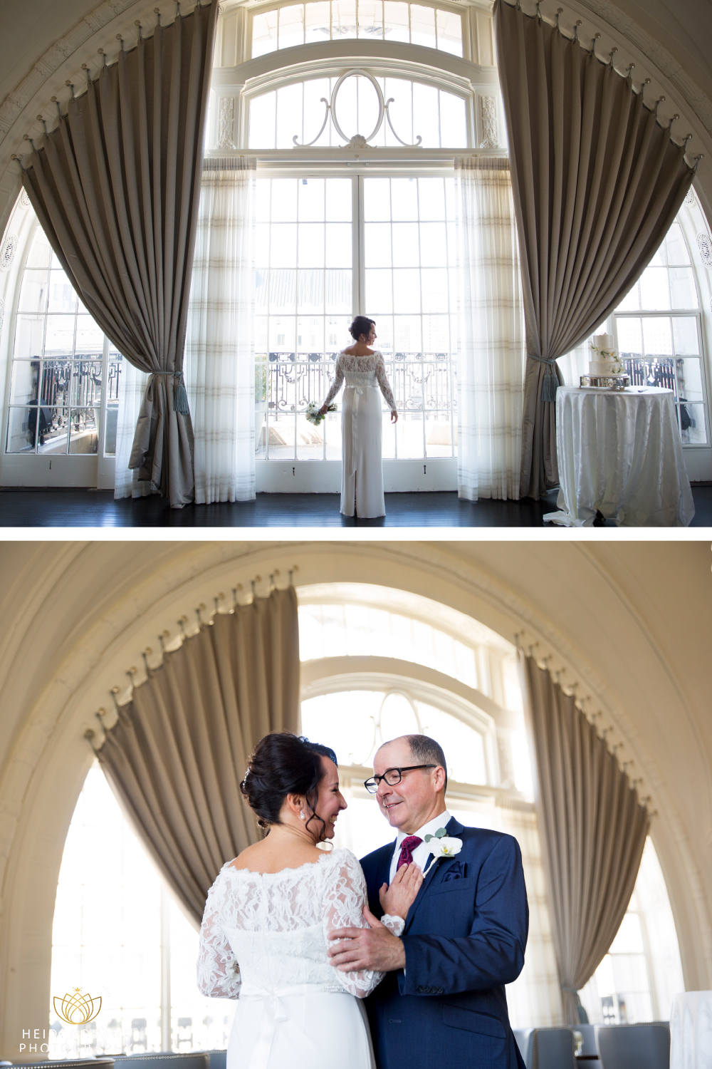 couples photos on wedding day at XIX Nineteen at The Bellevue in Philadelphia