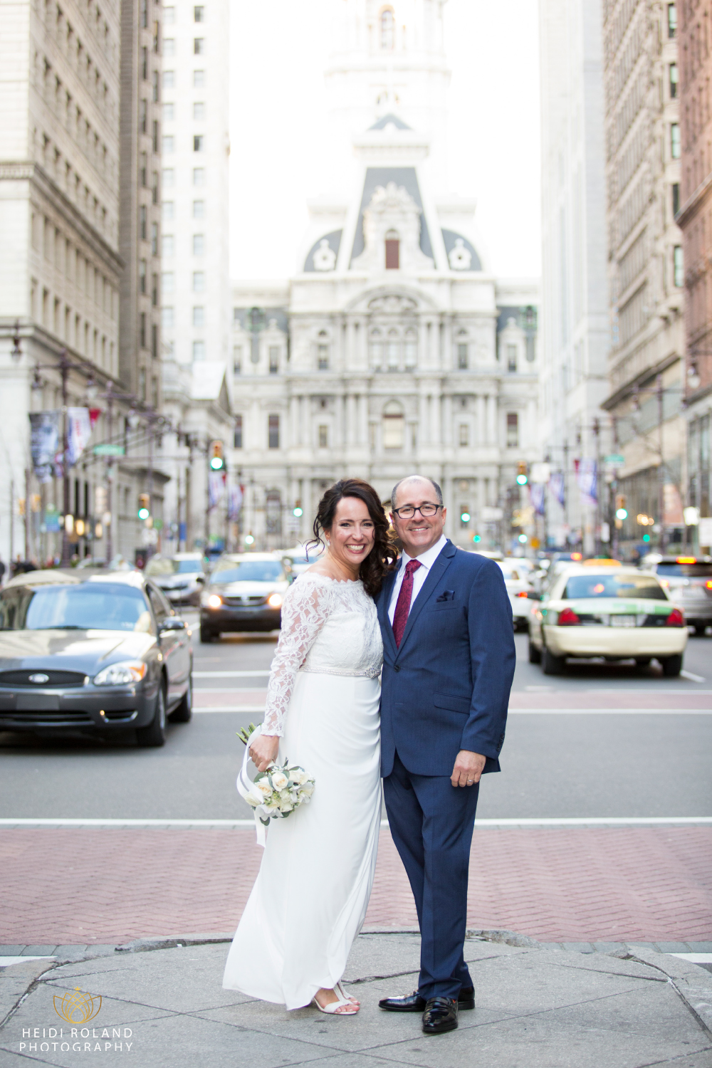Broad street photo of bride and groom