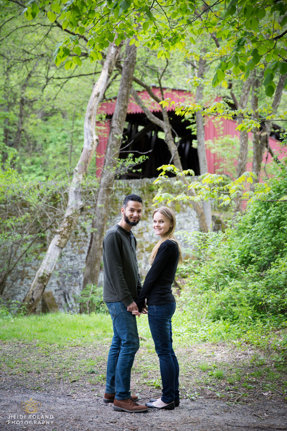 engagement session in the Philadelphia woods
