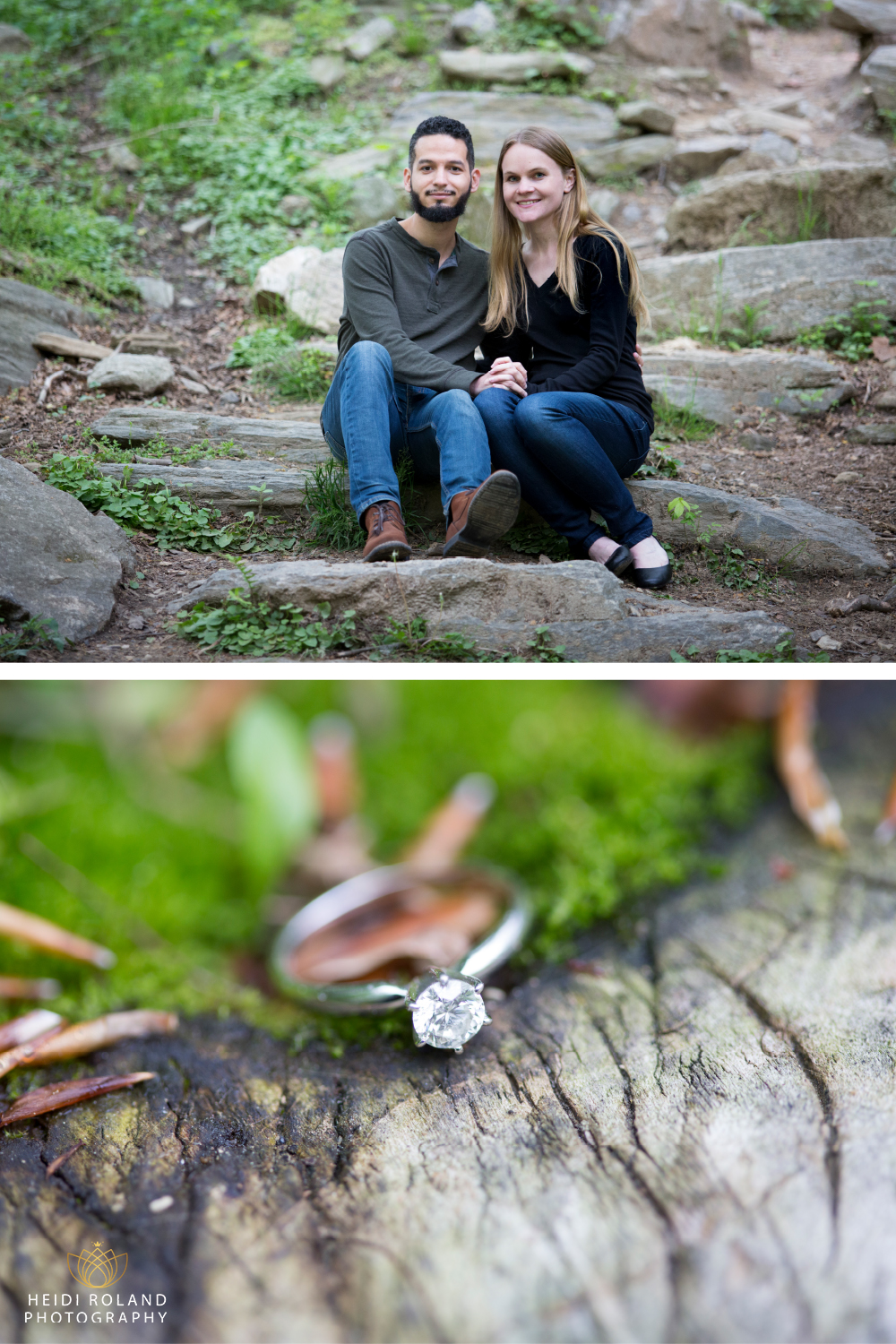 Engagement ring in the woods