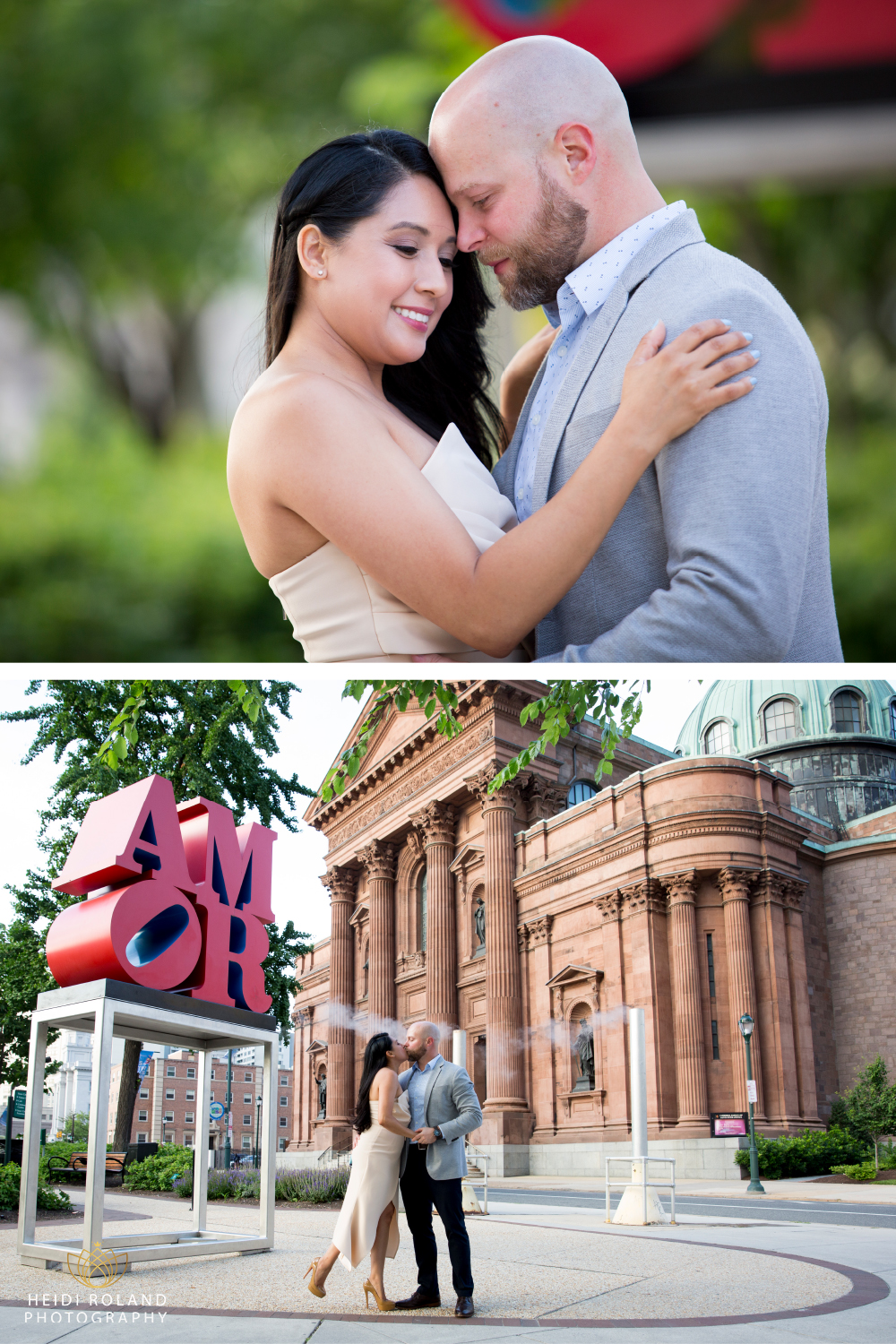 Cathedral Basilica of Saints Peter and Paul engagement photos