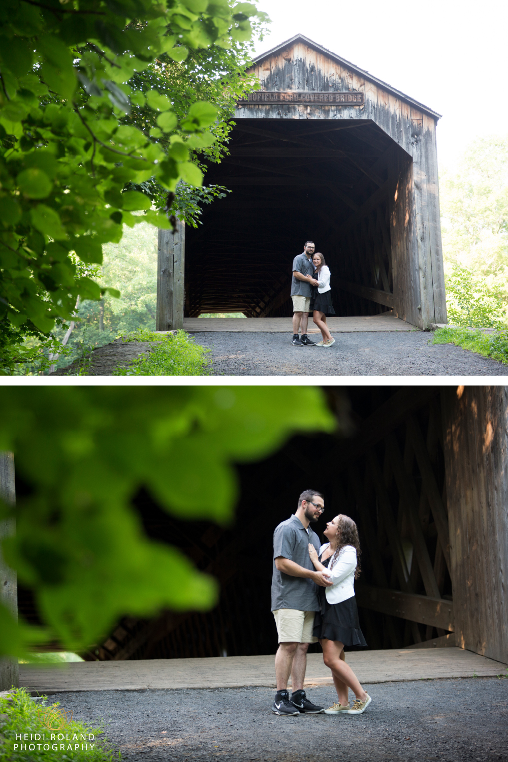 pa covered bridge engagement session