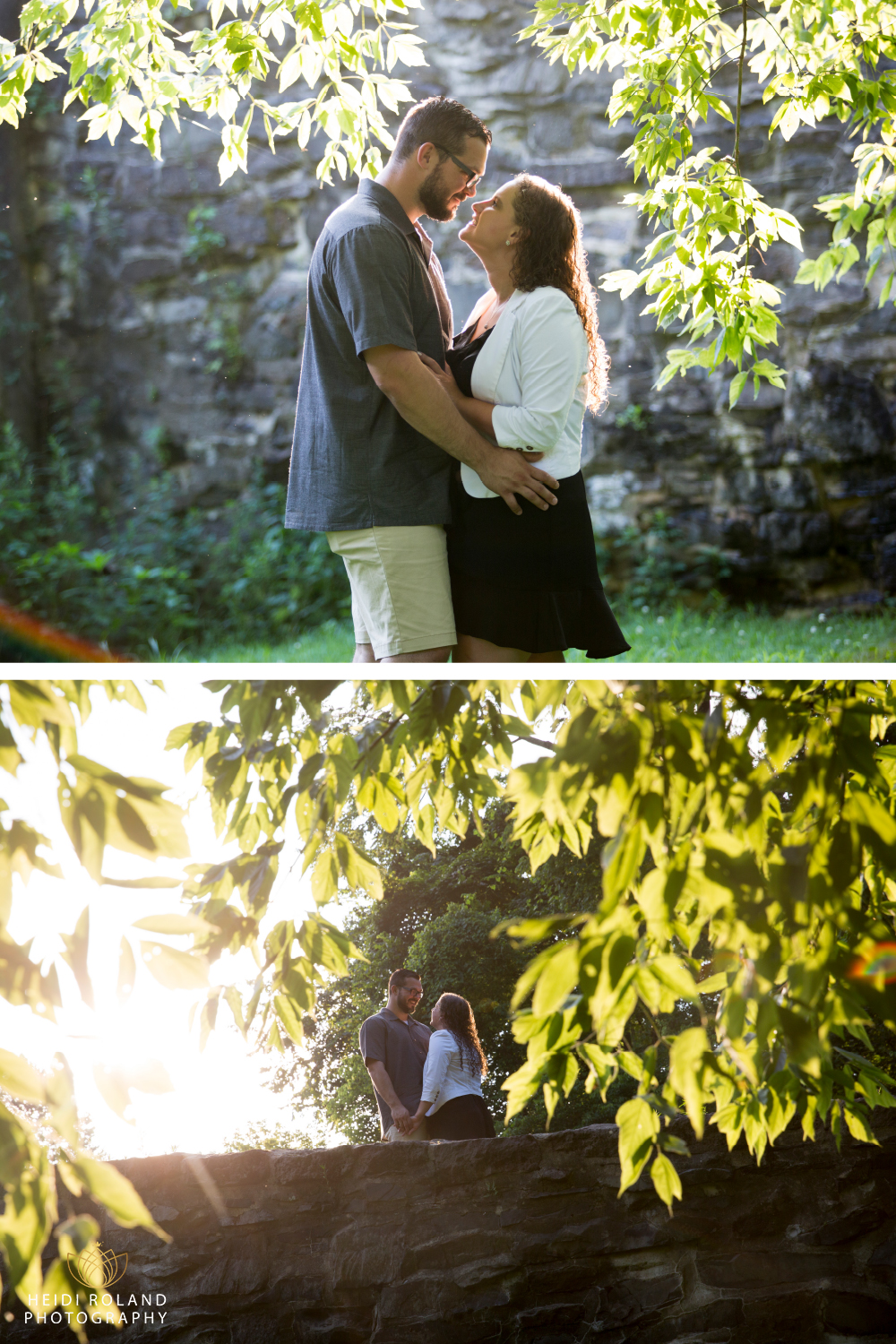 summer engagement session in PA woods