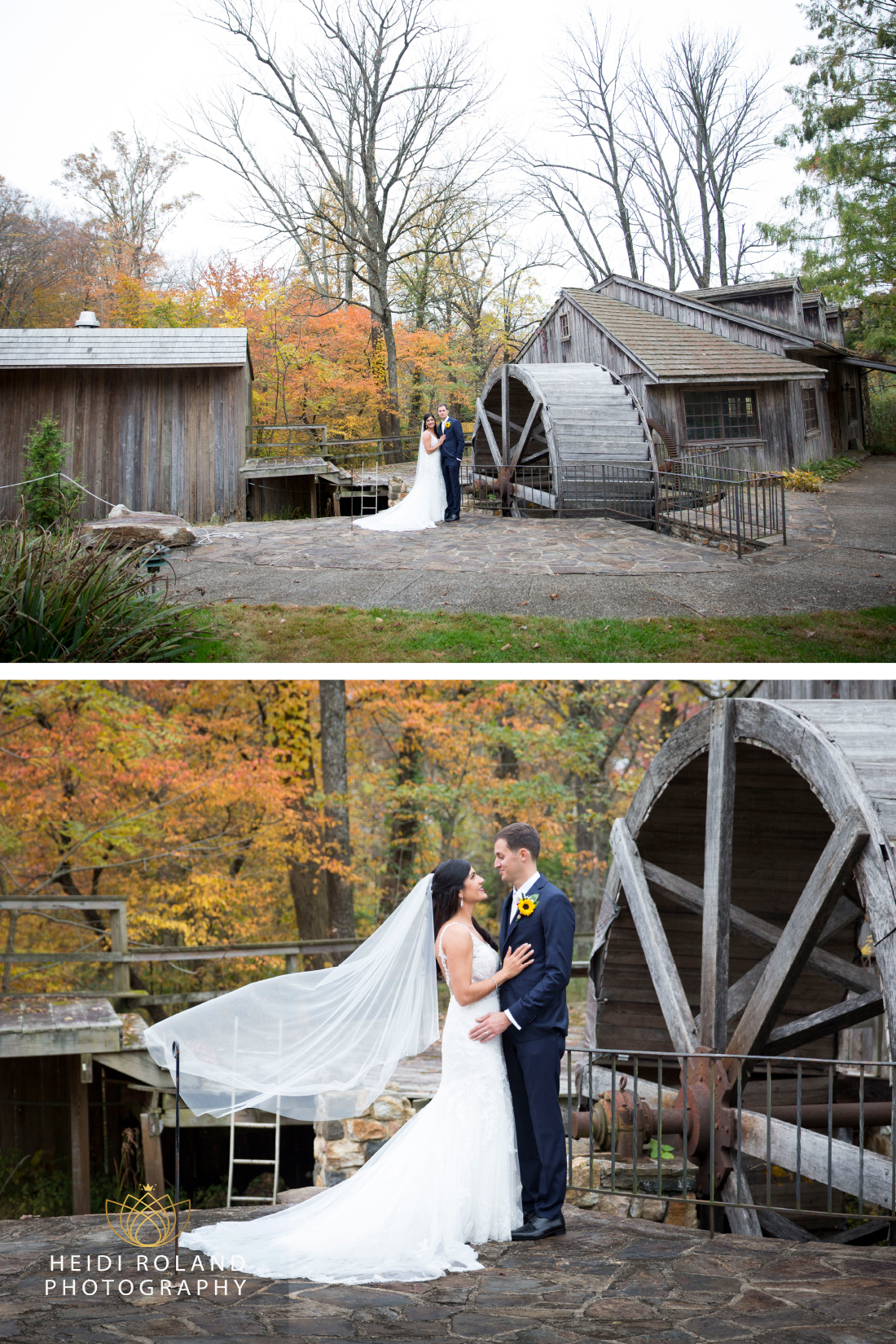 Bride and Groom Fall photos The Stone Barn