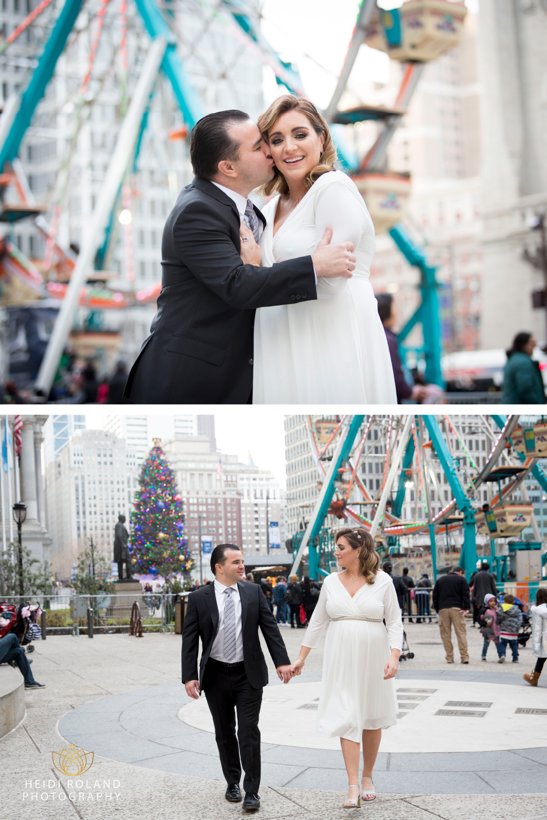 Holiday wedding photos in Philadelphia