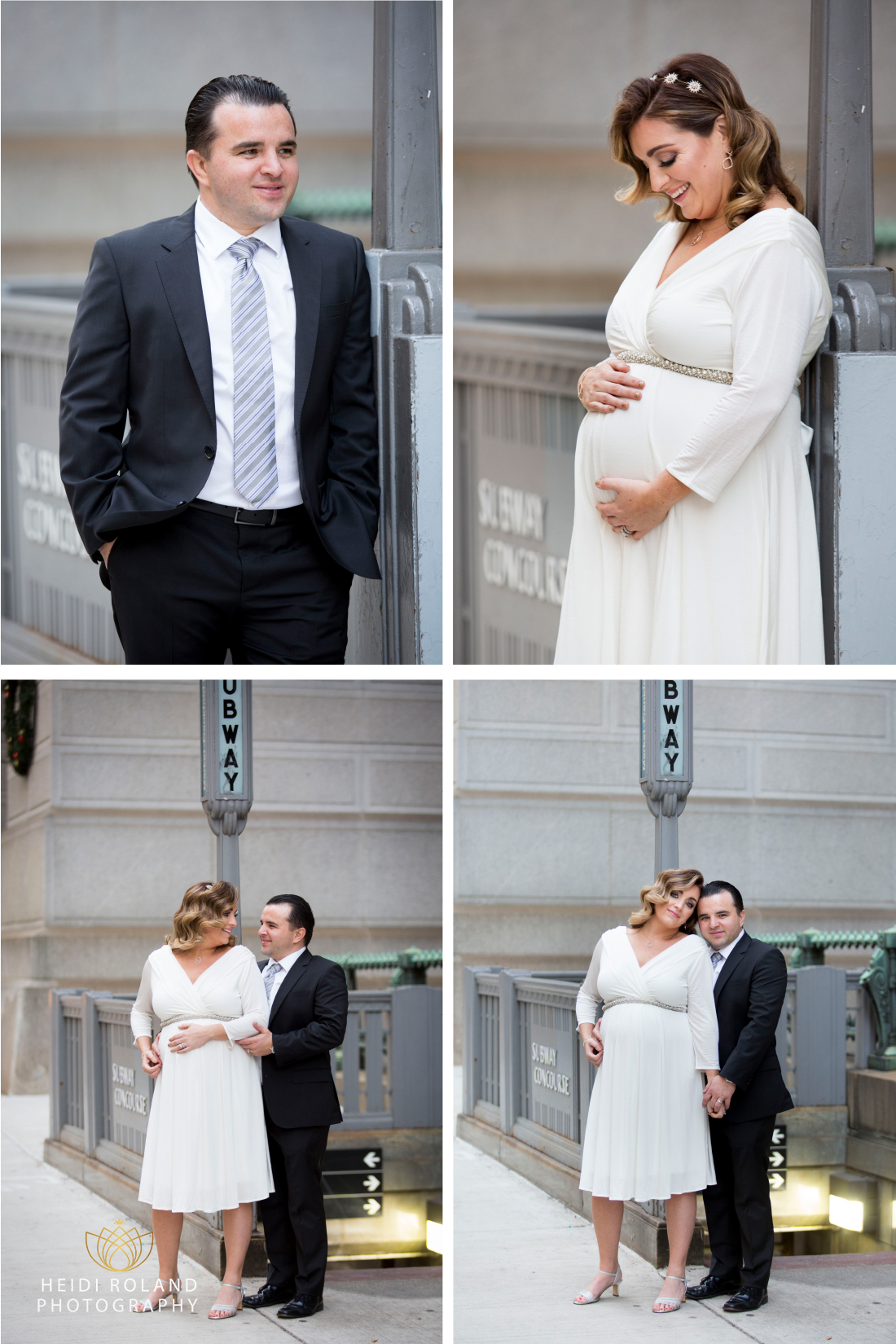 Winter wedding photos outside Philadelphia City Hall