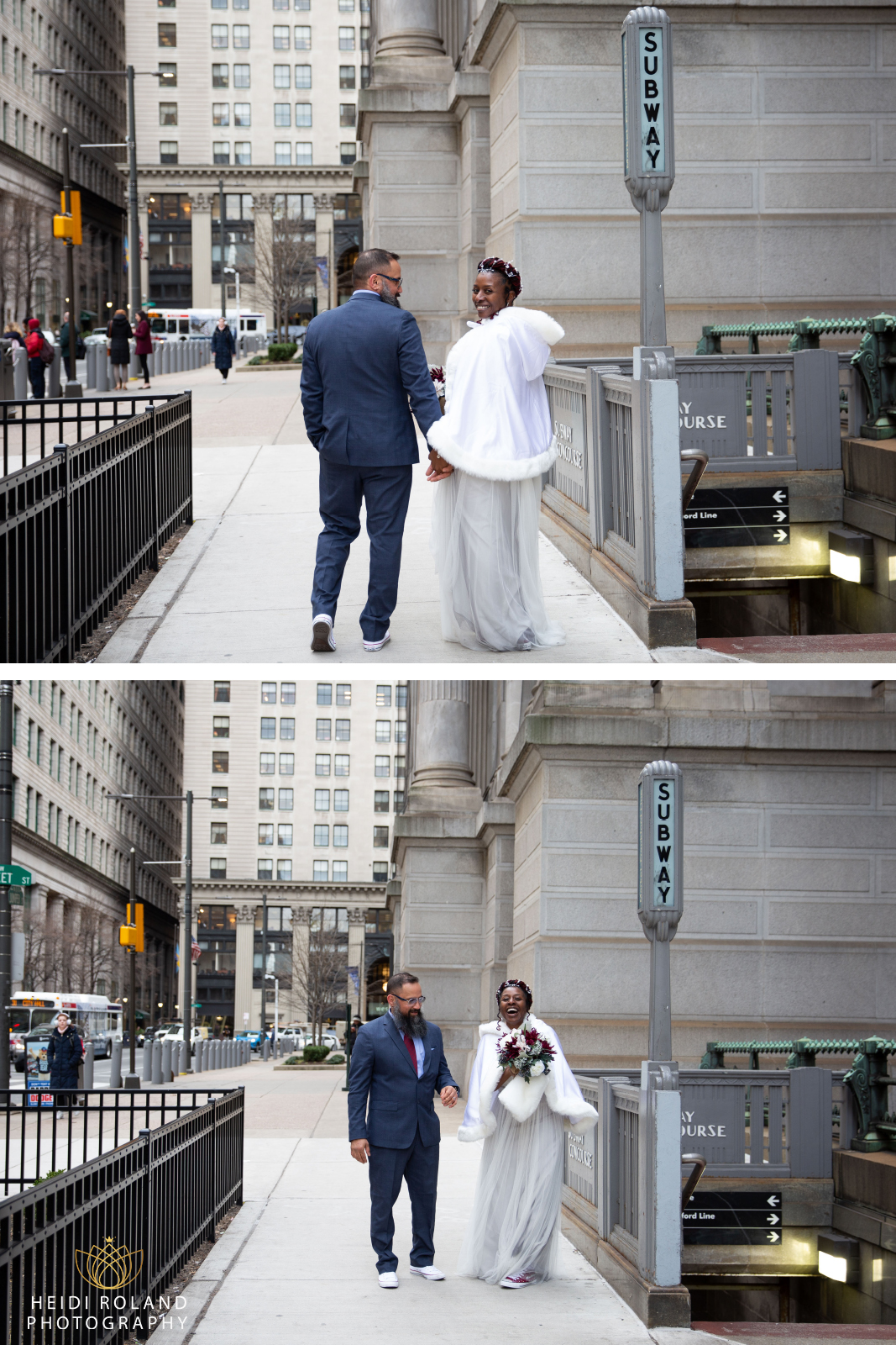 Winter wedding Photos at Philly City Hall