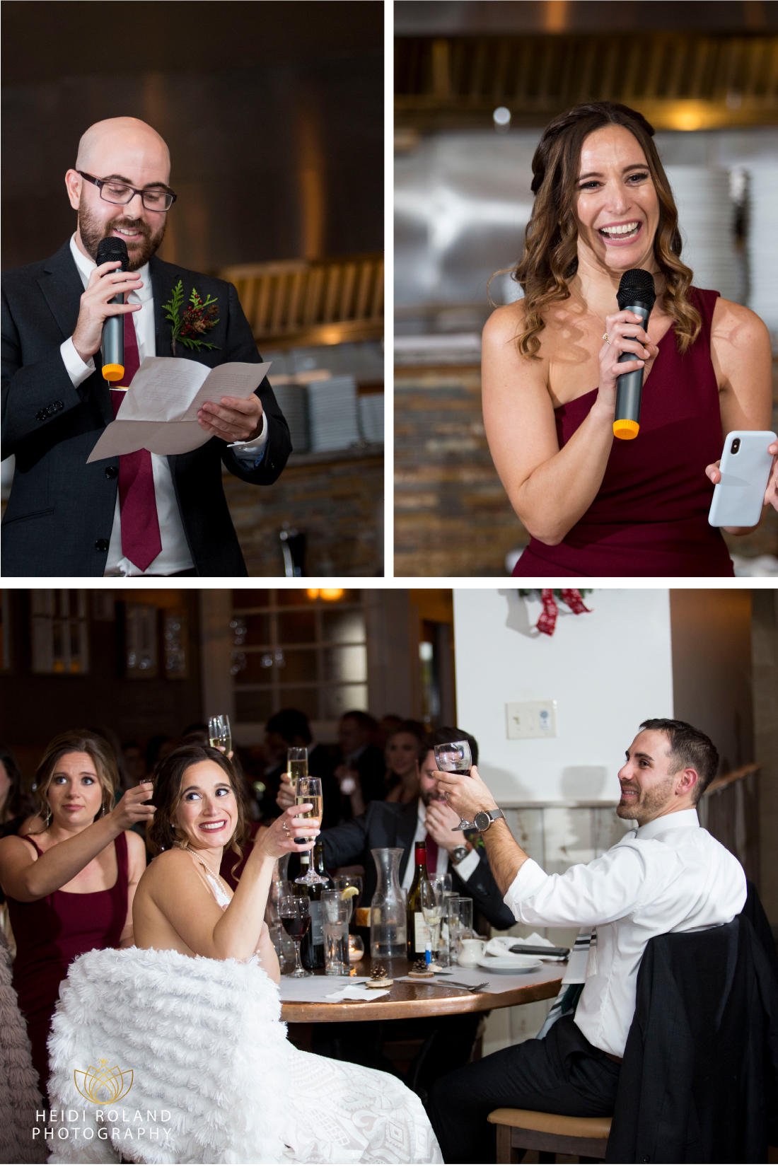 small Melograno Restaurant wedding reception speeches 