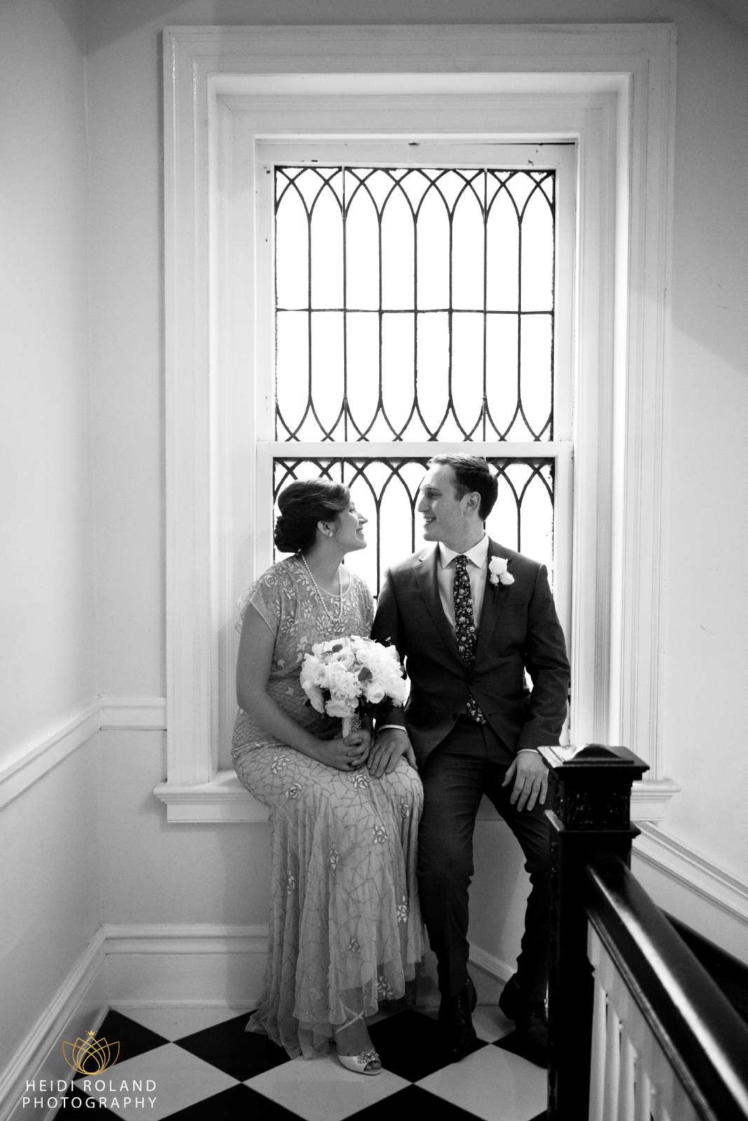 mini wedding in Philly black and white photos