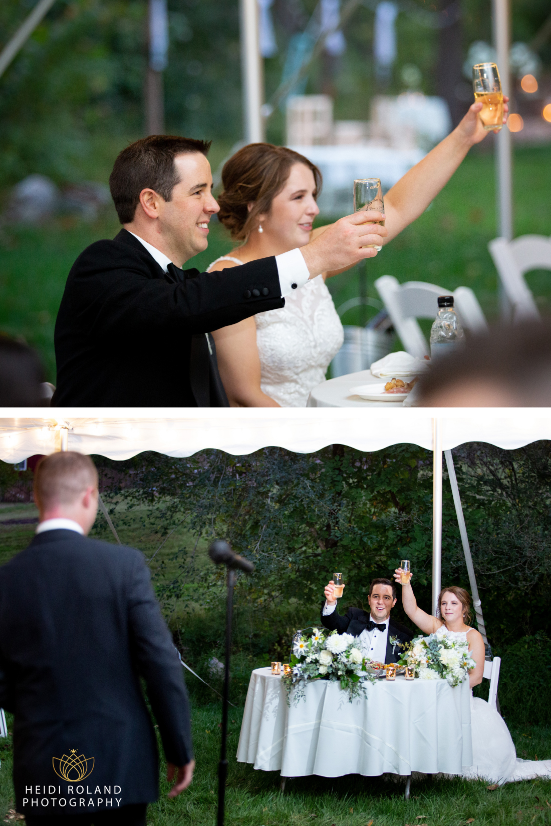 wedding toasts at backyard PA wedding