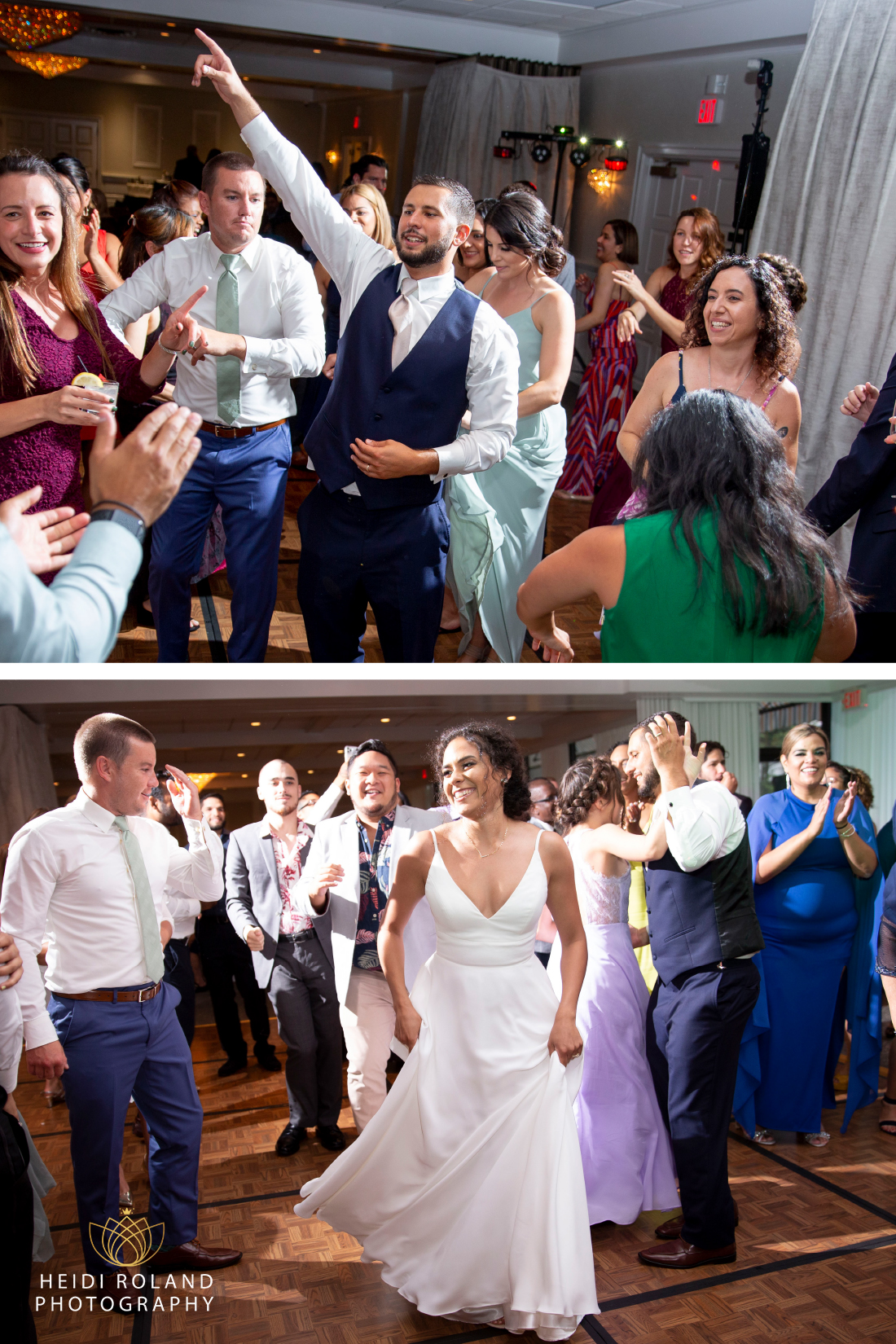 dancing with guests at ballroom wedding PA