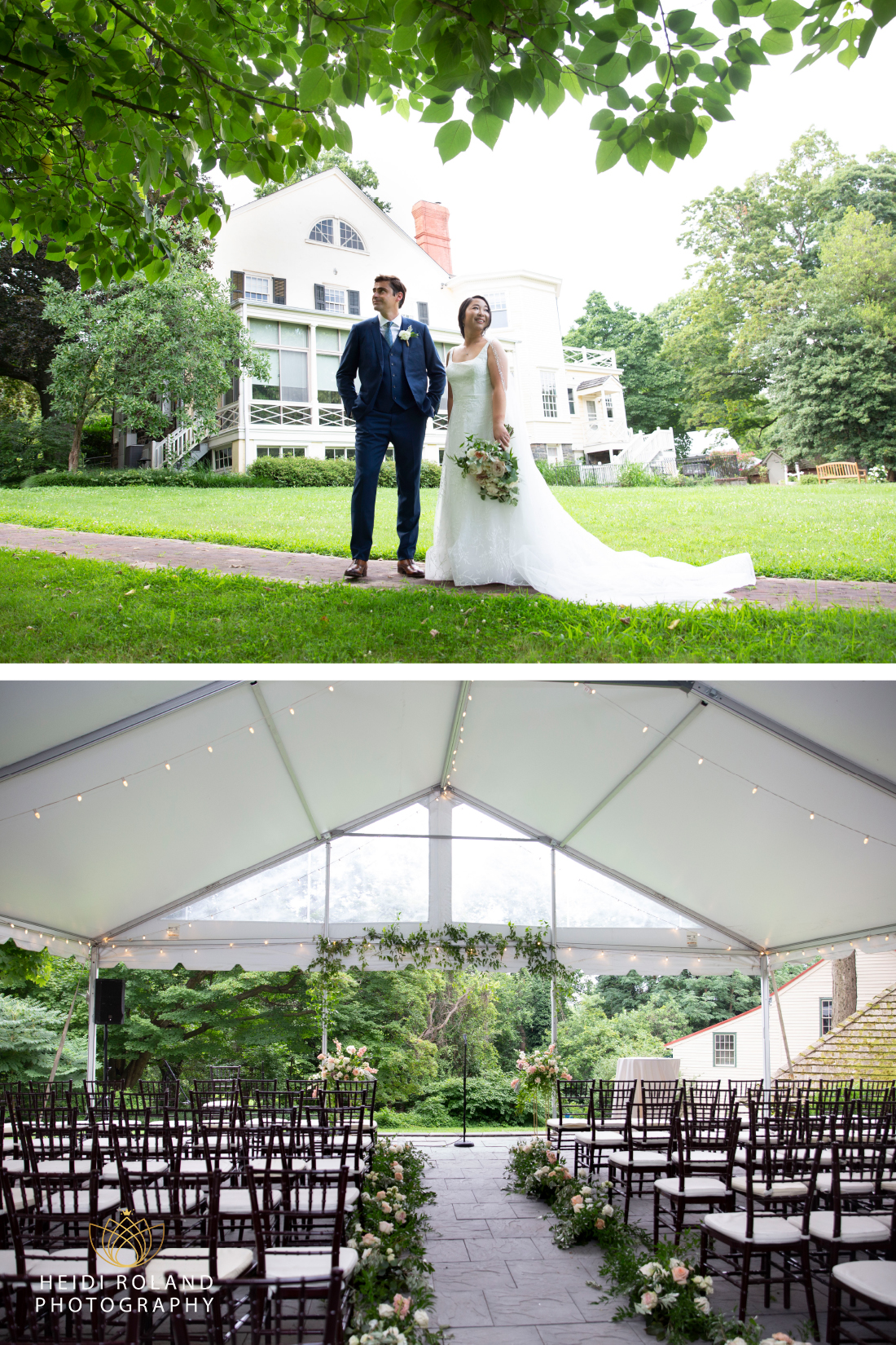 Ridgeland Mansion tented wedding ceremony
