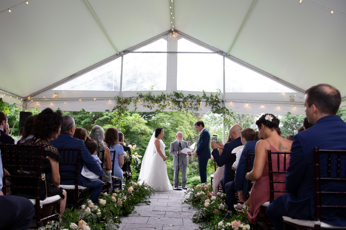 tented wedding ceremony at Fairmount Park in Philadelphia