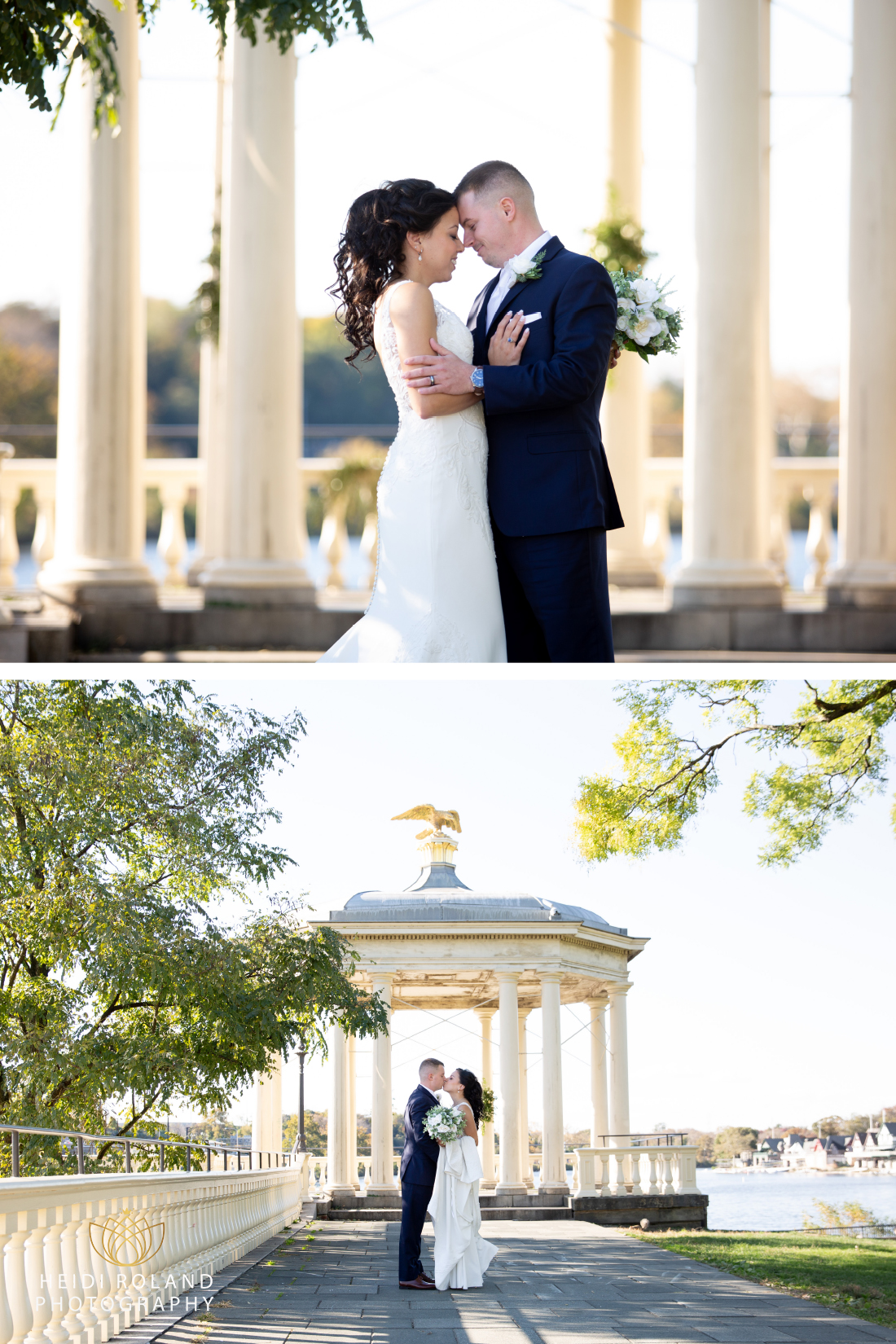 Bride and Groom Photos at The Waterworks Gazebo