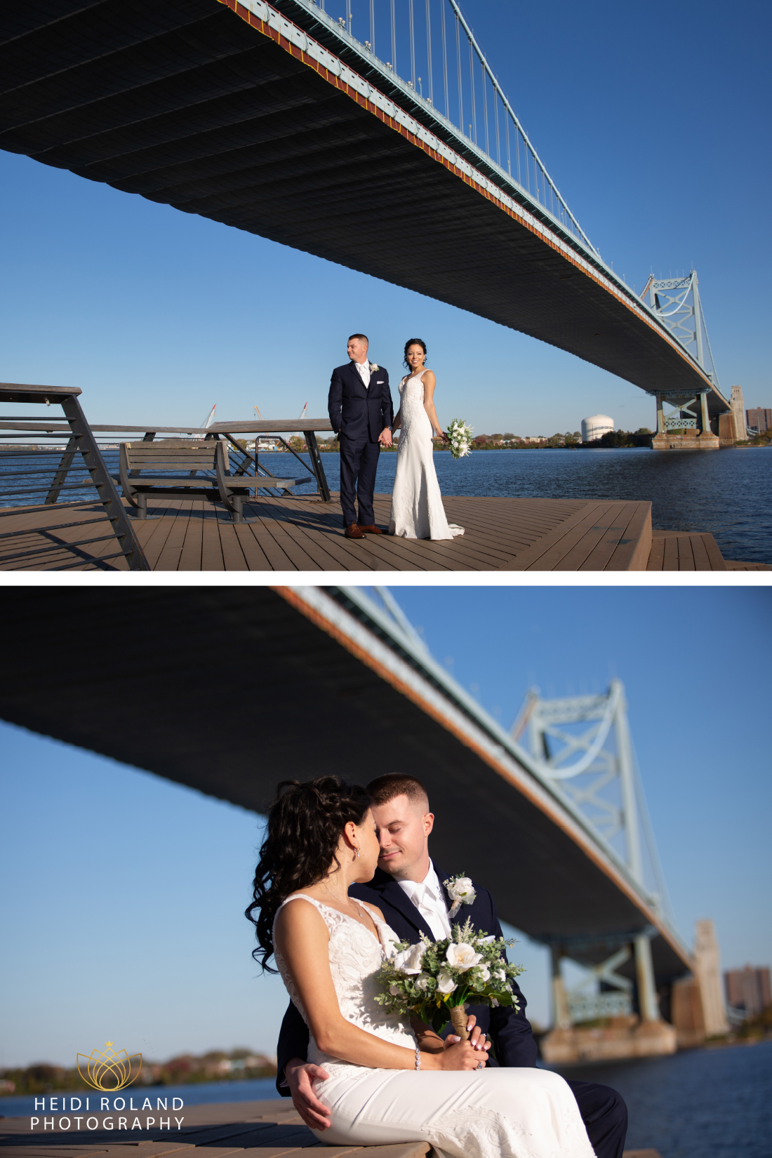 Bride and groom Photos at Race Street Pier