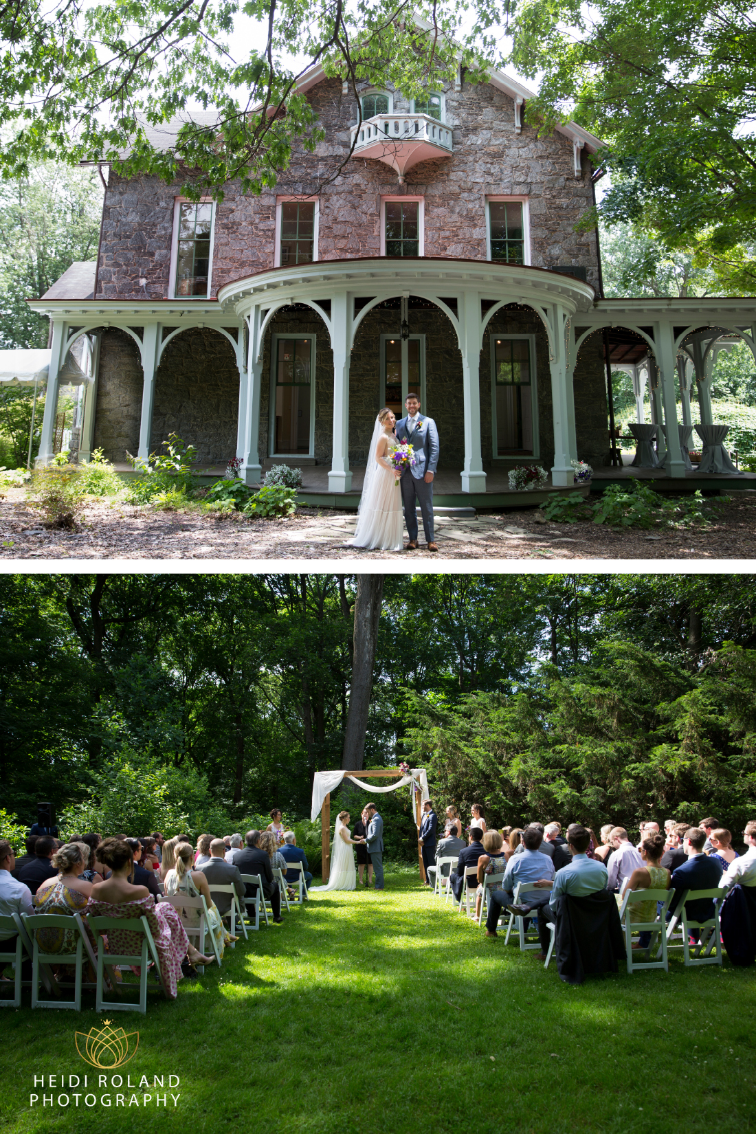 wedding ceremony at Portico - Awbury Arboretum Philadelphia