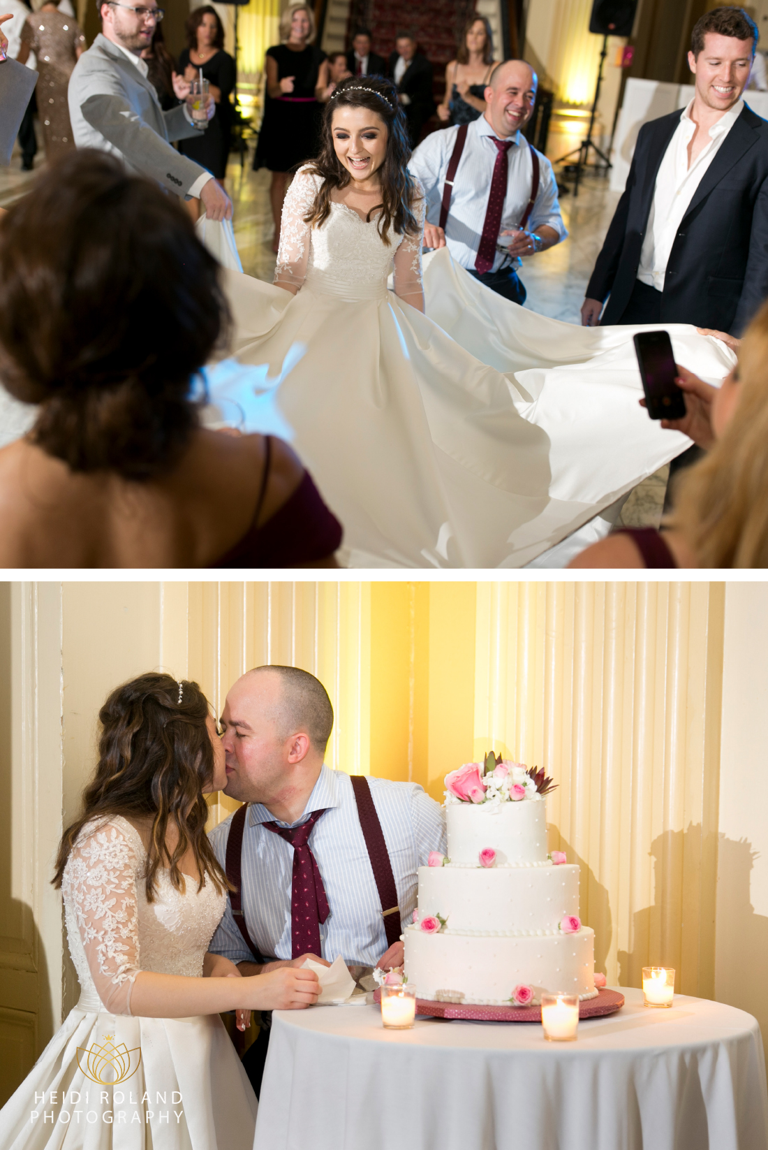 cake cutting and bride dancingat Racquet Club of Philadelphia wedding