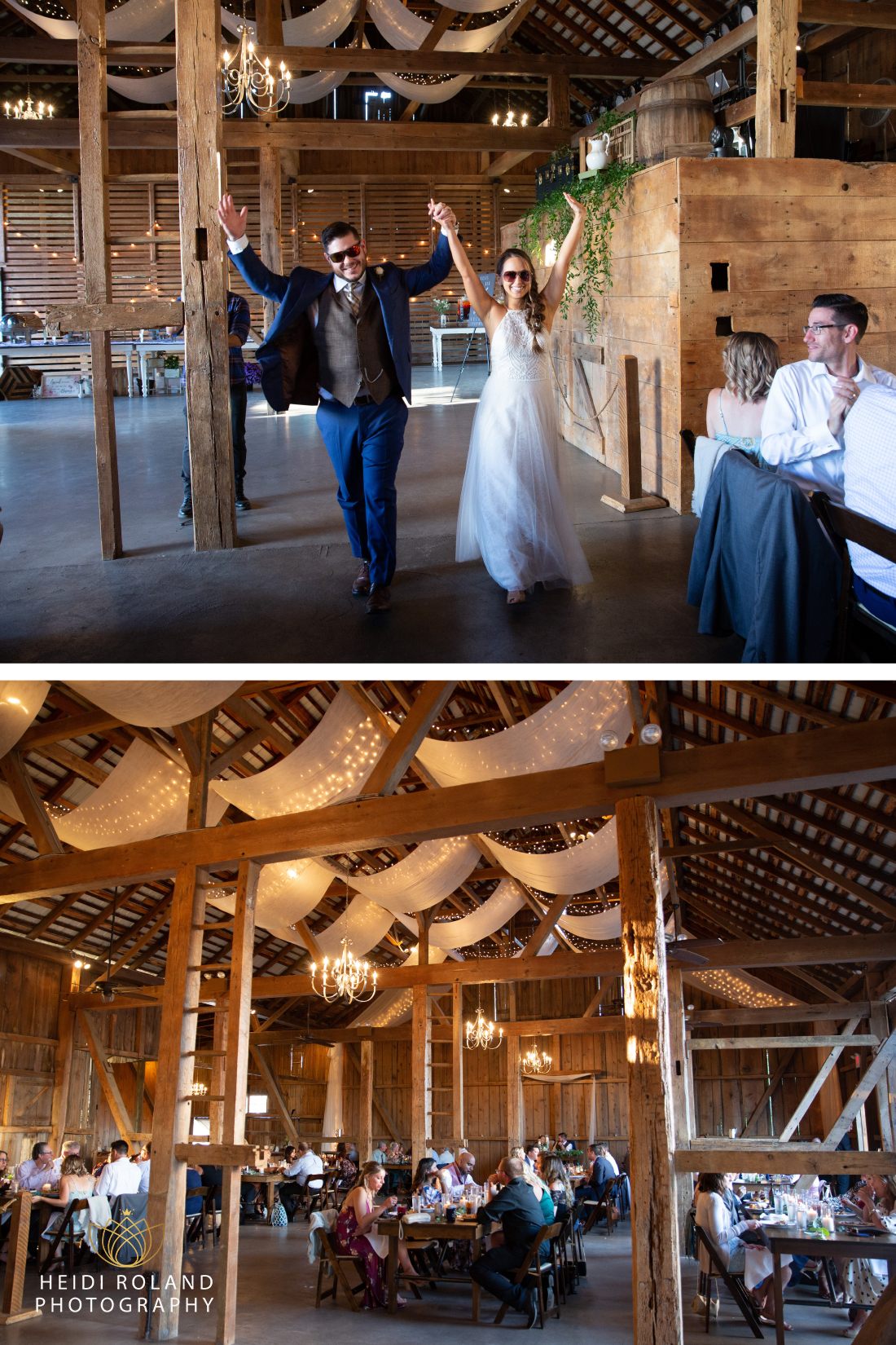bride and groom announced into the Stoltzfus Homestead Wedding barn reception