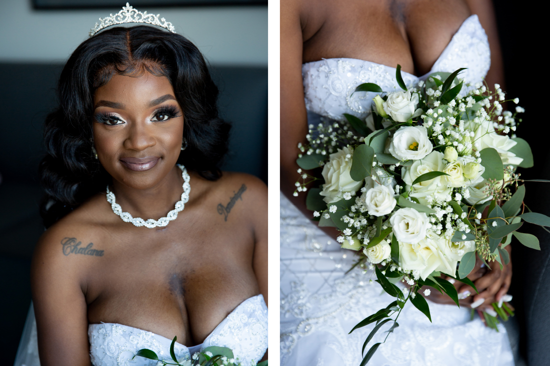 Bride in tiara 