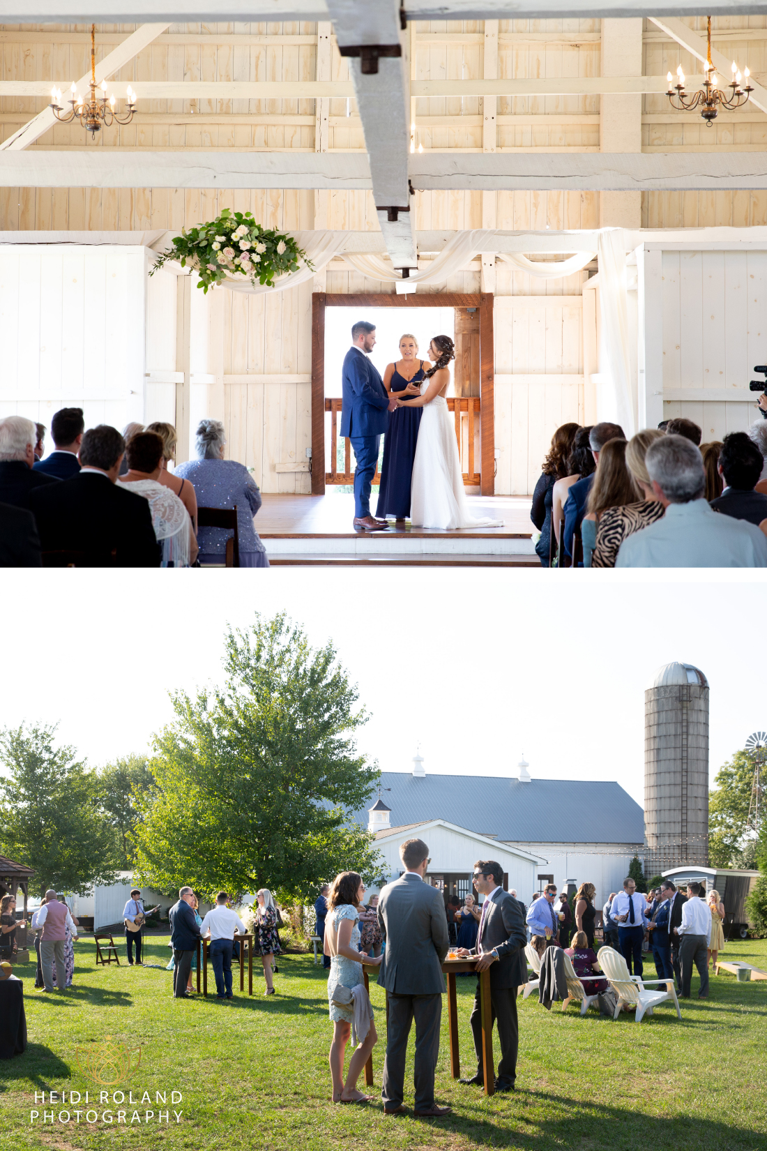 Stoltzfus Homestead wedding ceremony and cocktail hour on lawn