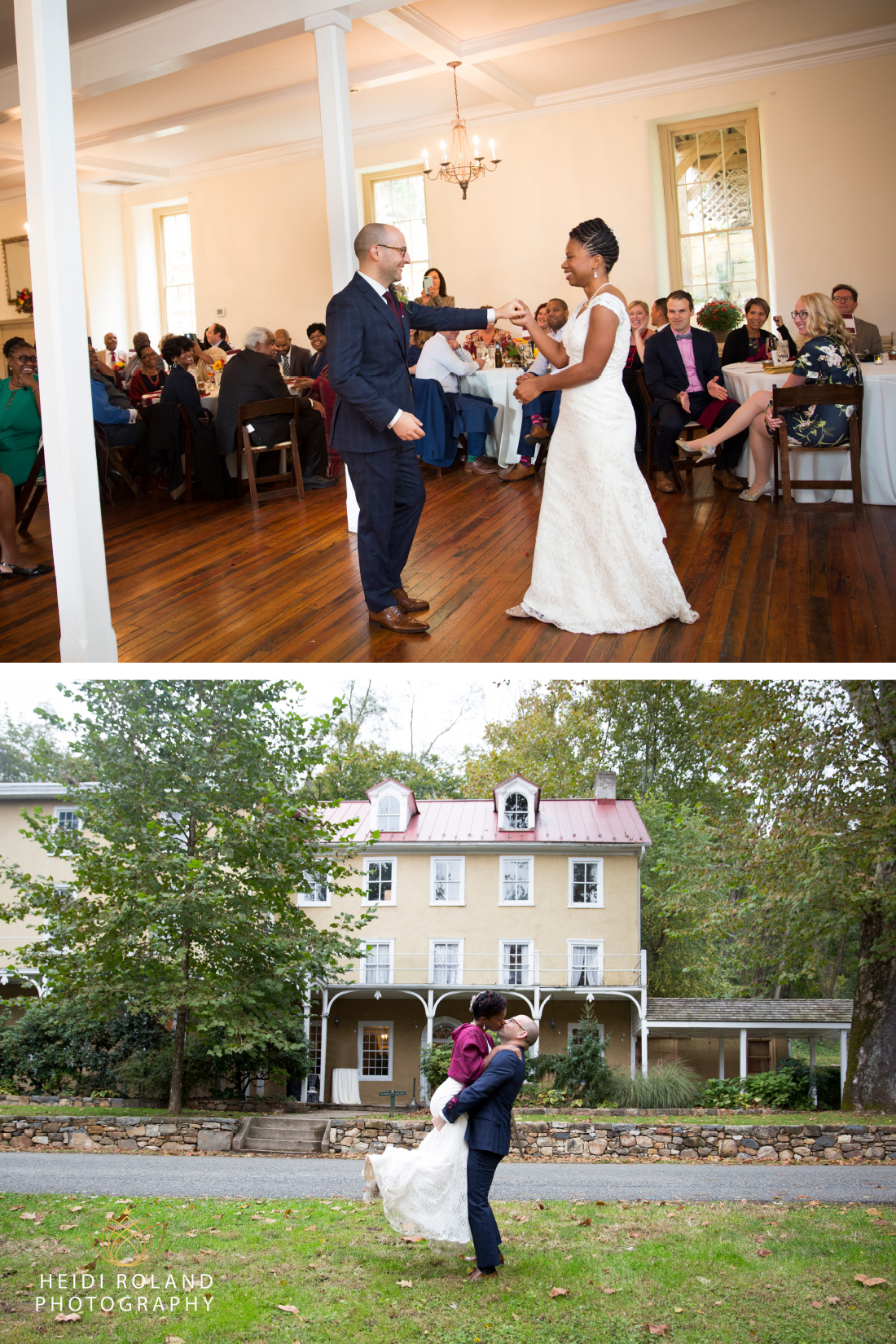 first dance at outside ceremony space at The Washington at Historic Yellow Springs PA wedding