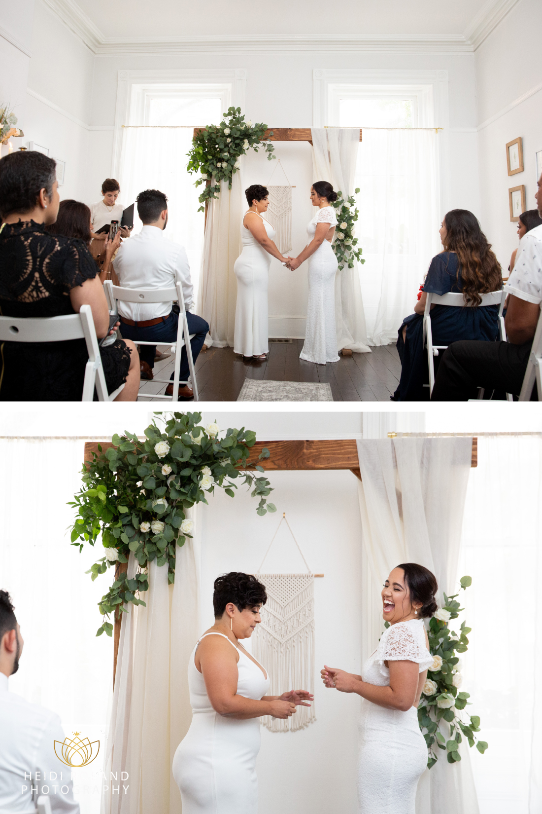 brides at Micro Wedding ceremony at Vaux Studio Philadelphia