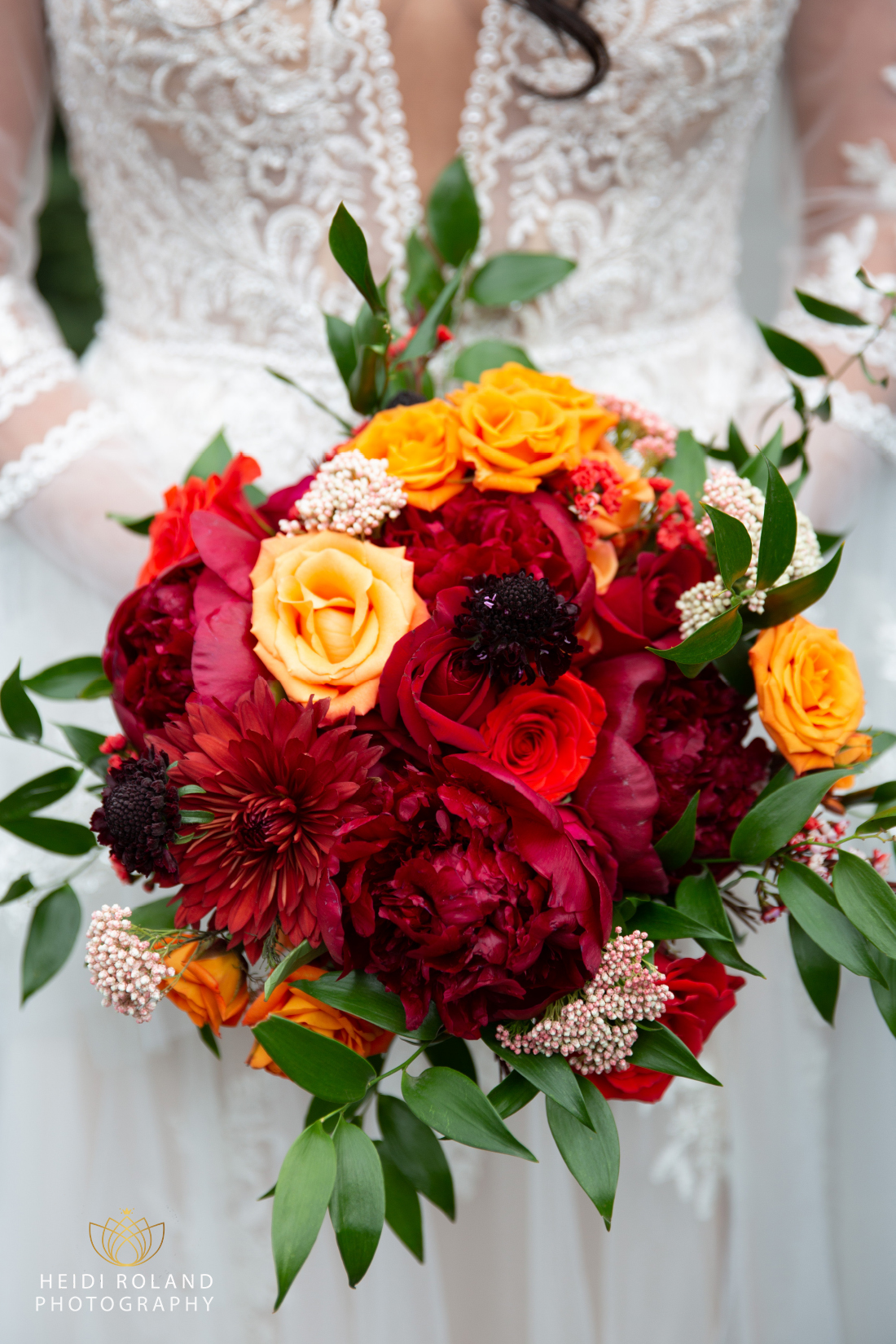 bright wintery bridal bouquet 