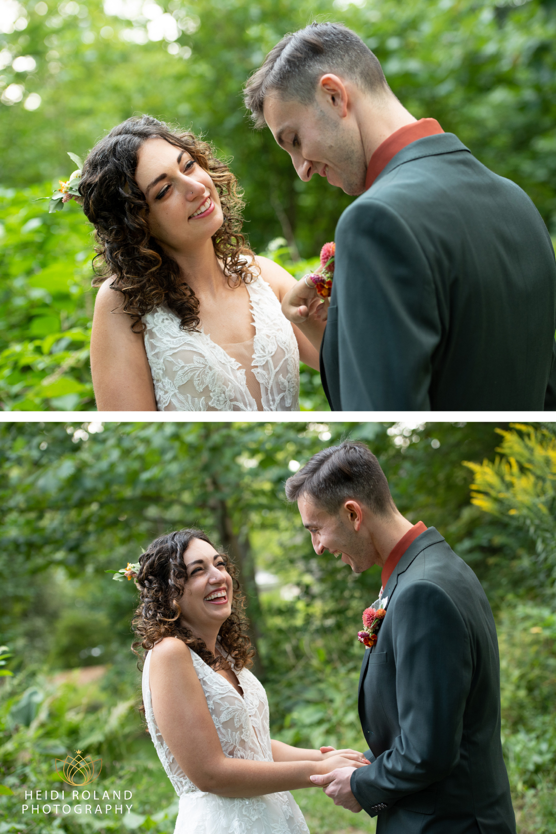 bride and groom photos at Portico Awbury Arboretum Wedding