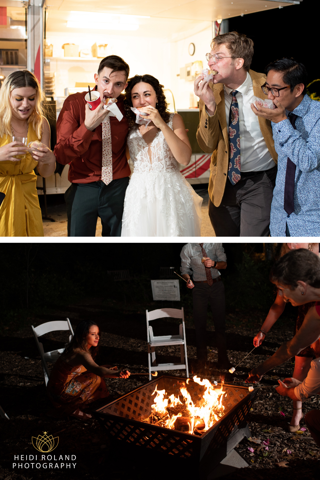 donut truck and fire pit Portico Wedding