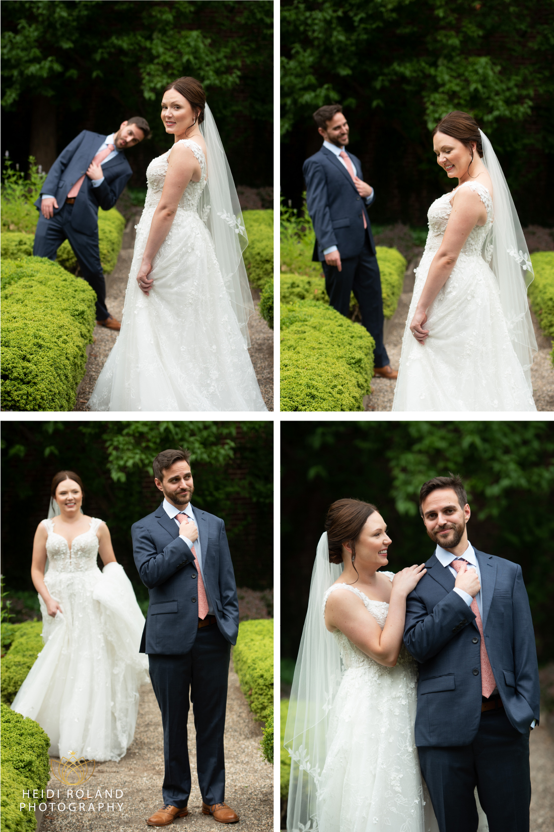bride and groom in Philadelphia Garden
