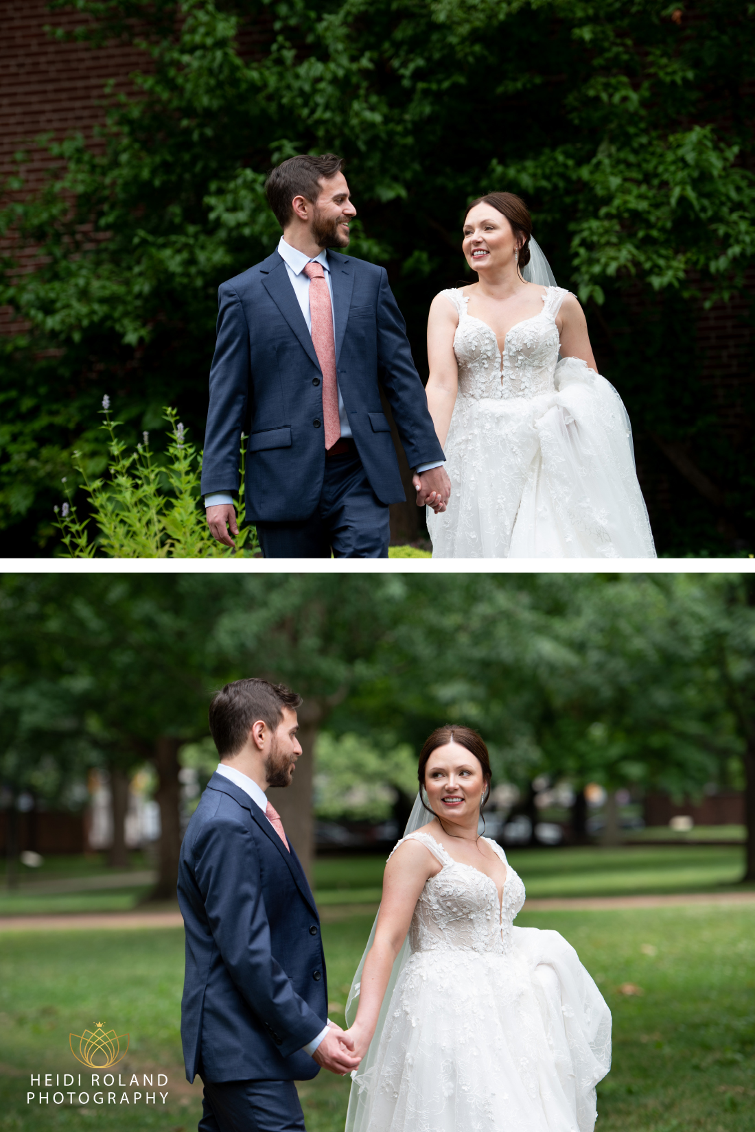 bride and groom in old city philadelphia by Heidi Roland photography