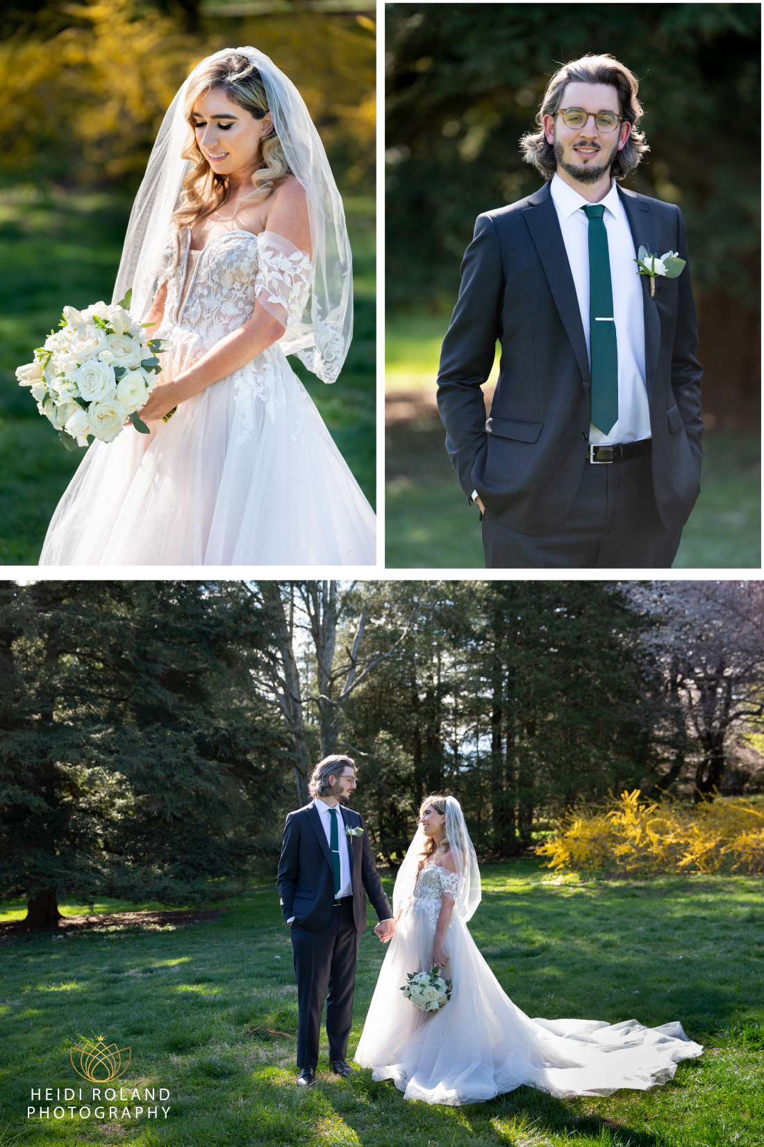 bride and groom portraits on wedding day