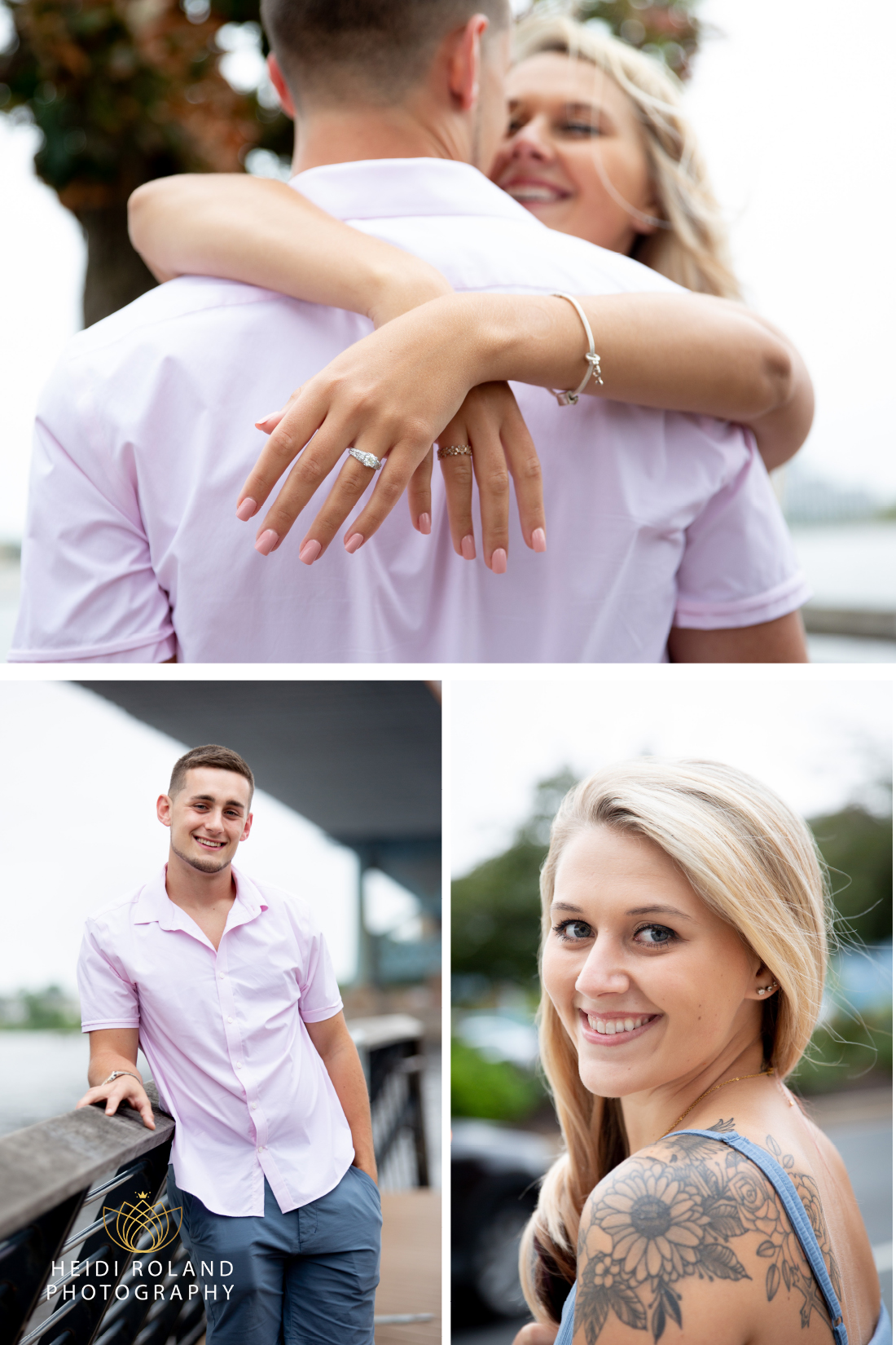 Engaged woman showing off new engagement ring after Philadelphia Proposal by Heidi Roland photography