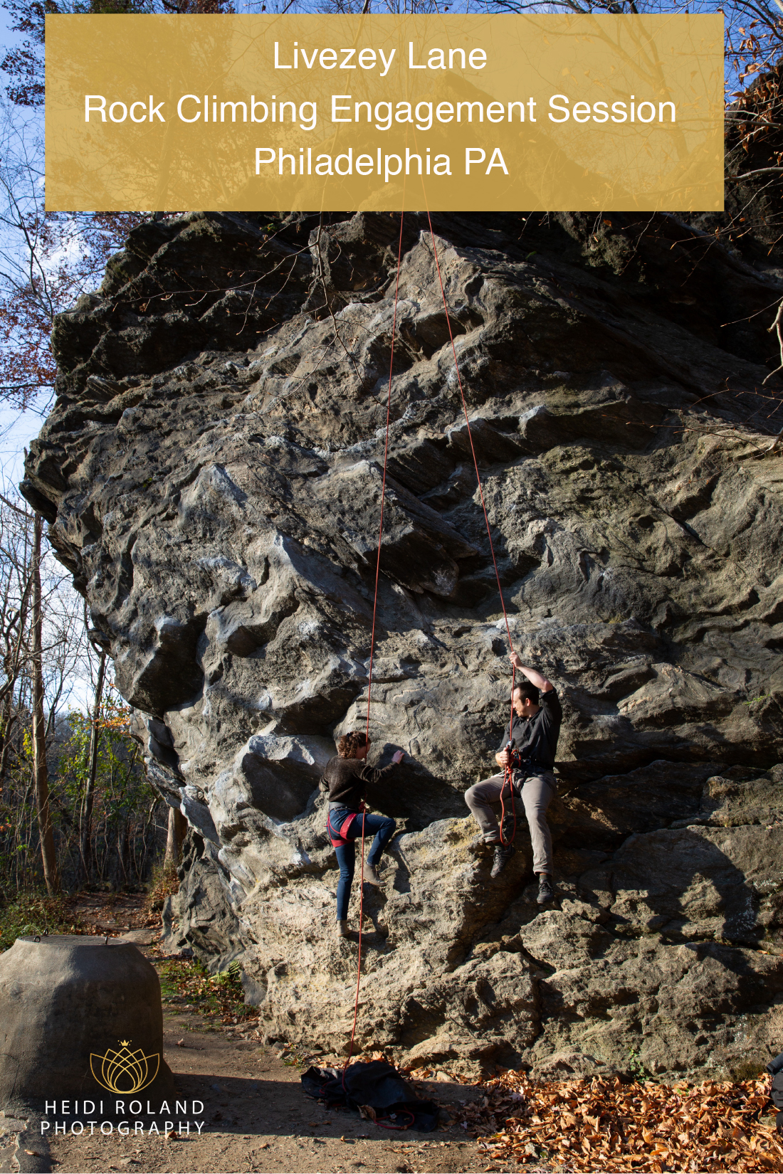 Livezey Lane Rock Climbing Engagement Session in Philadelphia by Heidi Roland Photography