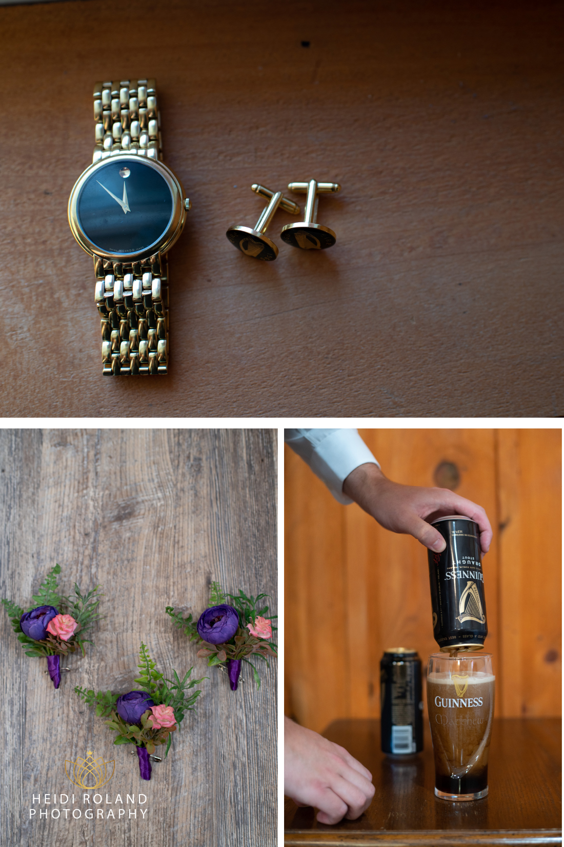 Details of the grooms outfit including watch and boutonnière at Memorytown Wedding in PA