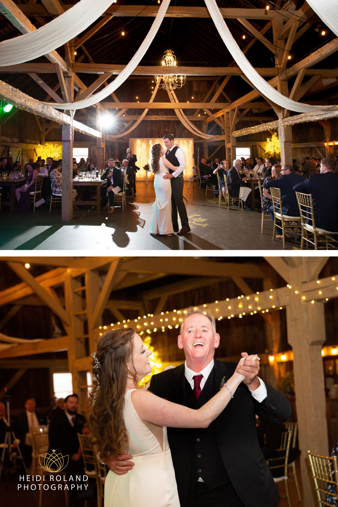 Bride dancing with father at Mount Pocono wedding reception by Heidi Roland Photography