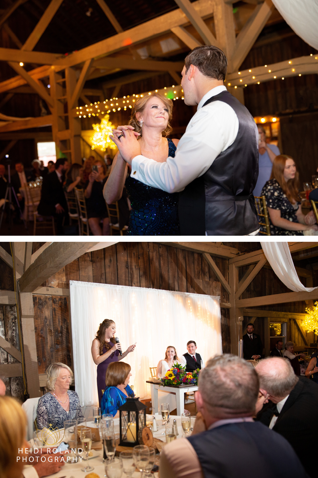 Groom dancing with mom during Mount Pocono wedding reception 