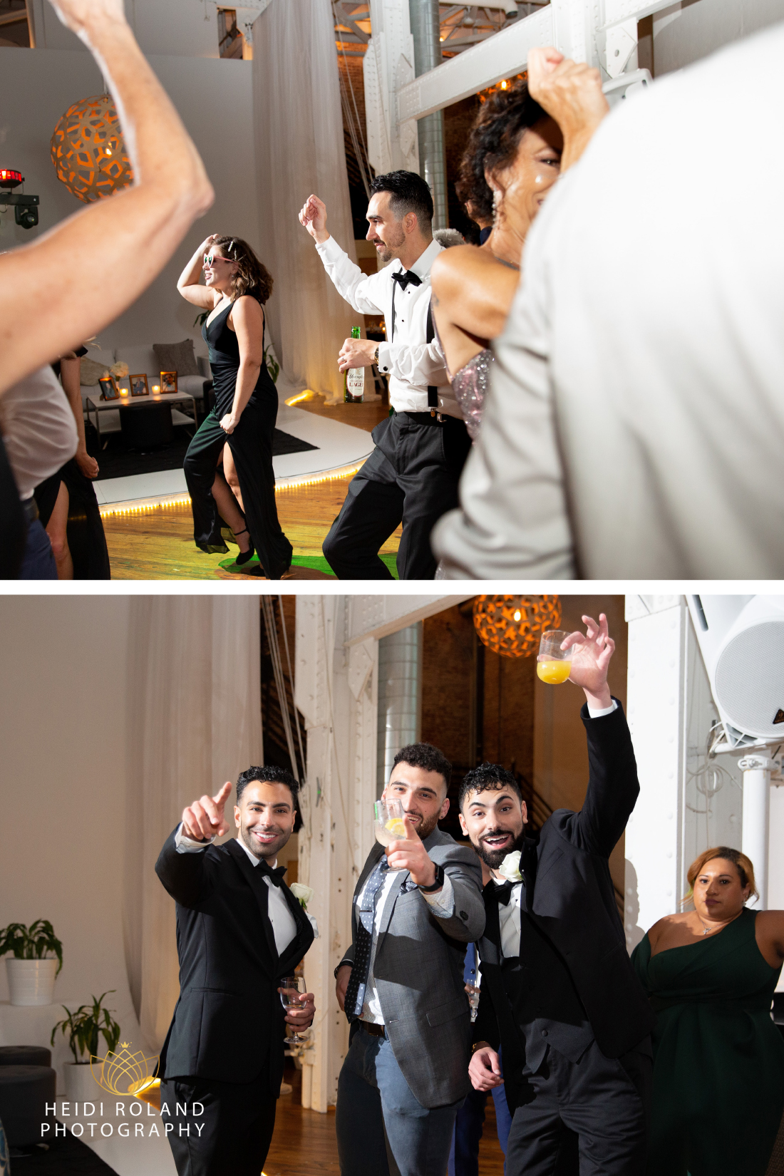 Groom and groomsmen dancing at philadelphia wedding