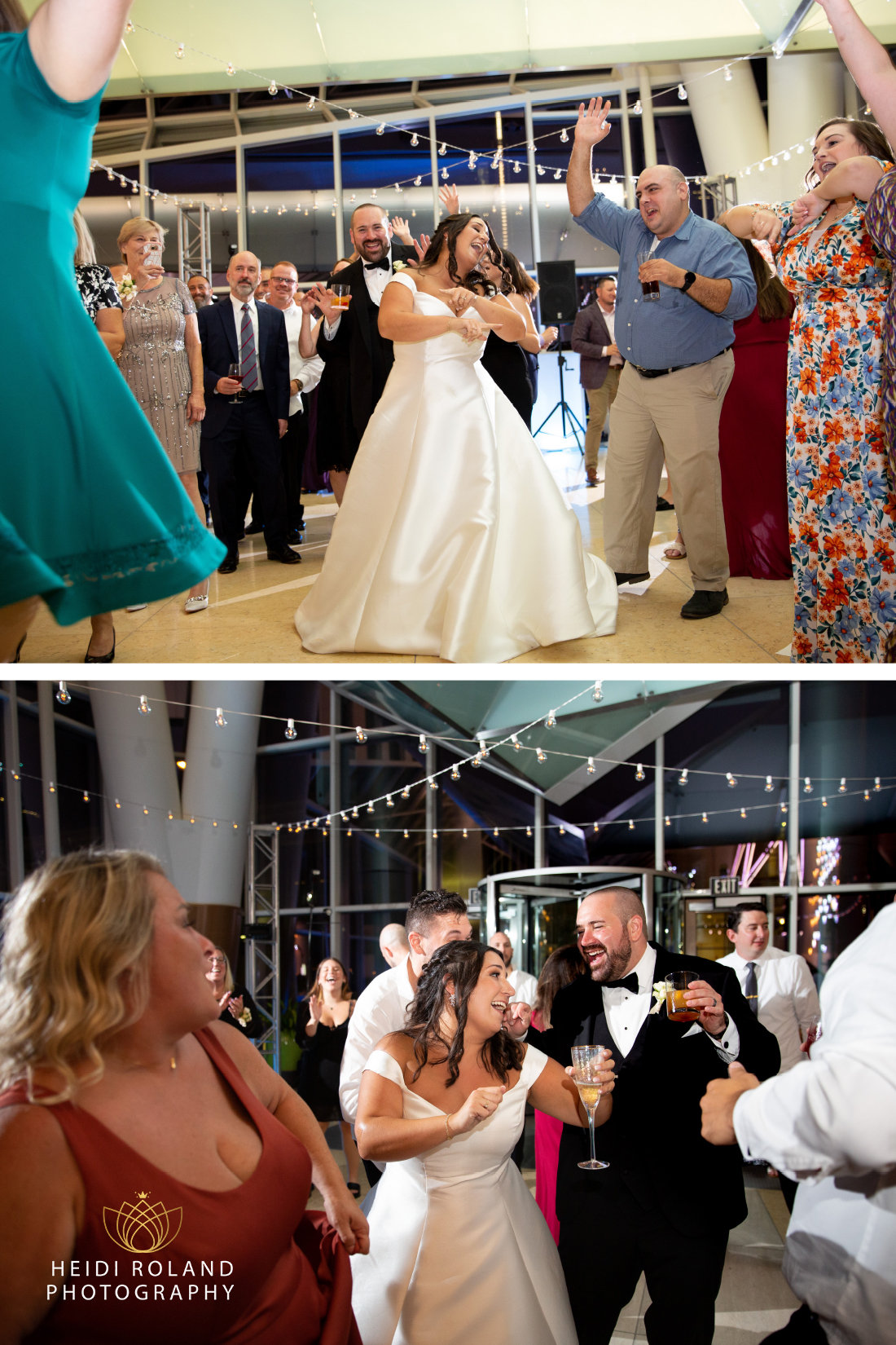 Bride and groom dancing with loved ones at philadelphia wedding 