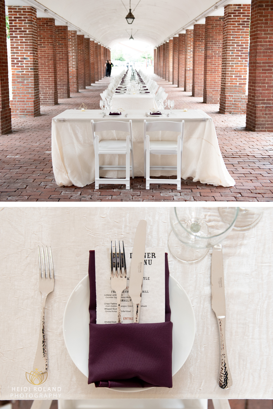 The Shambles Headhouse Square Wedding reception dinner table set up in Philadelphia PA