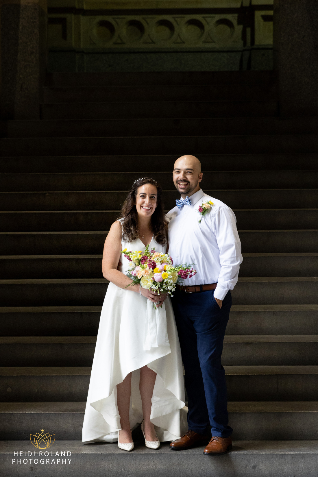 Bride and groom at Philadelphia City Hall