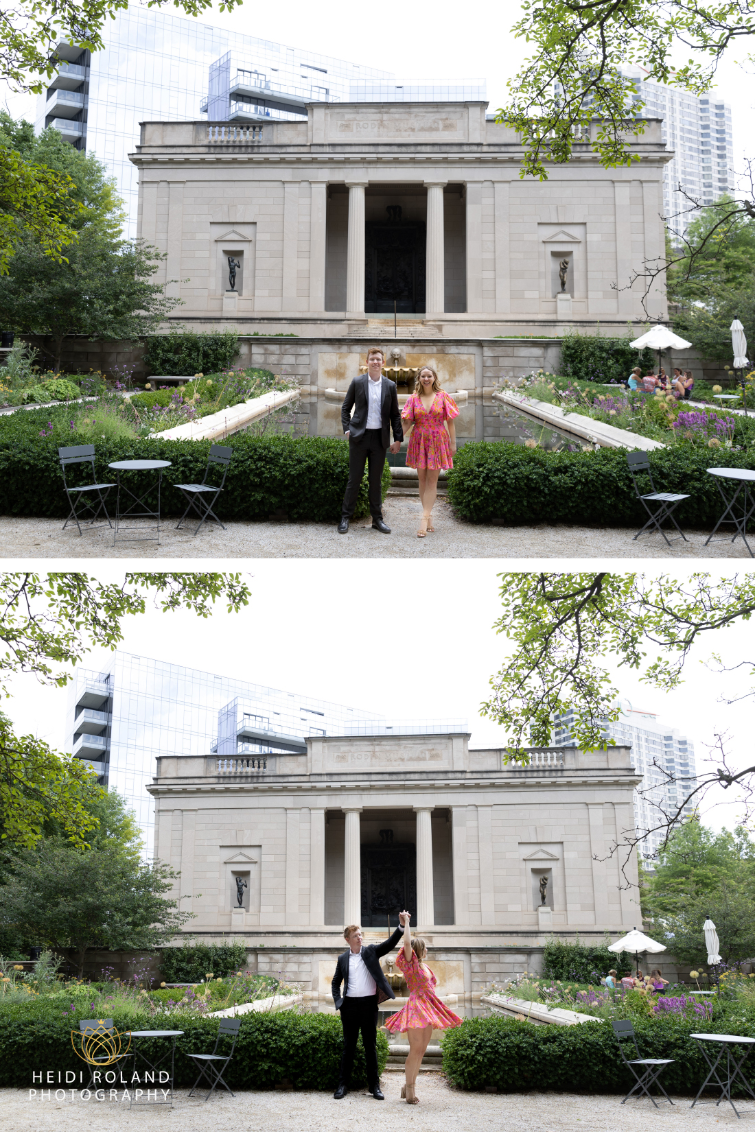 engagement photos Rodin museum Philadelphia