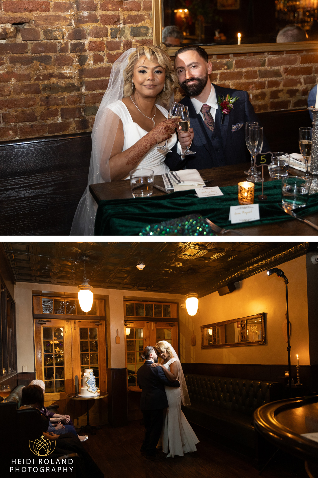 bride and groom fist dance restaurant wedding Philadelphia Pa