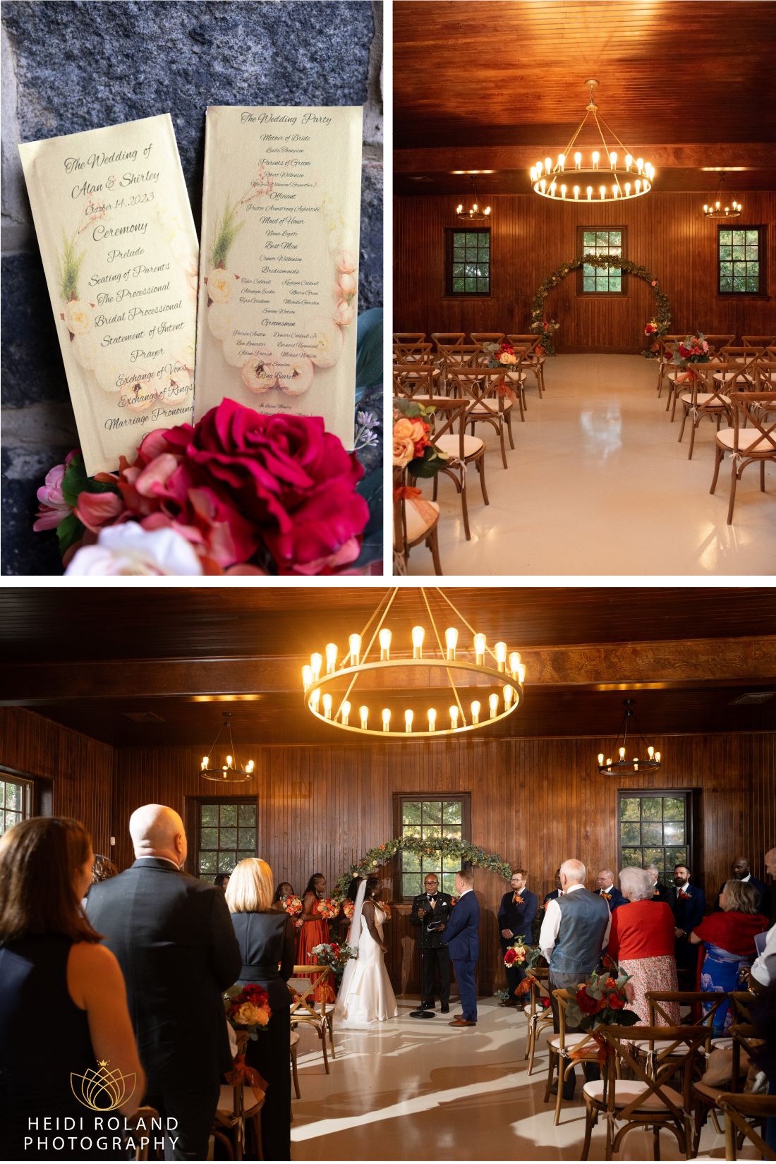 University and Whist Club Wedding ceremony inside