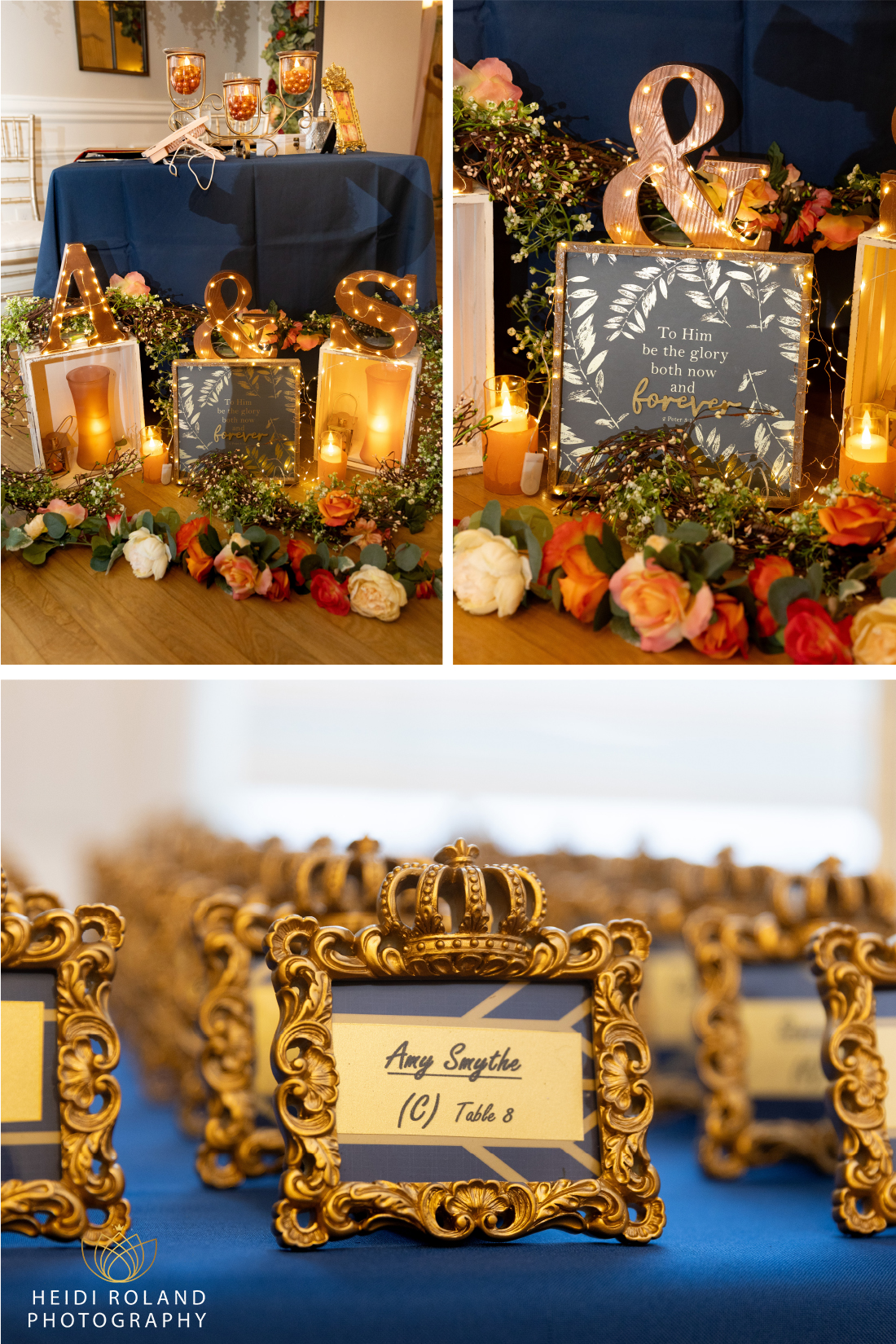 card table at wedding reception