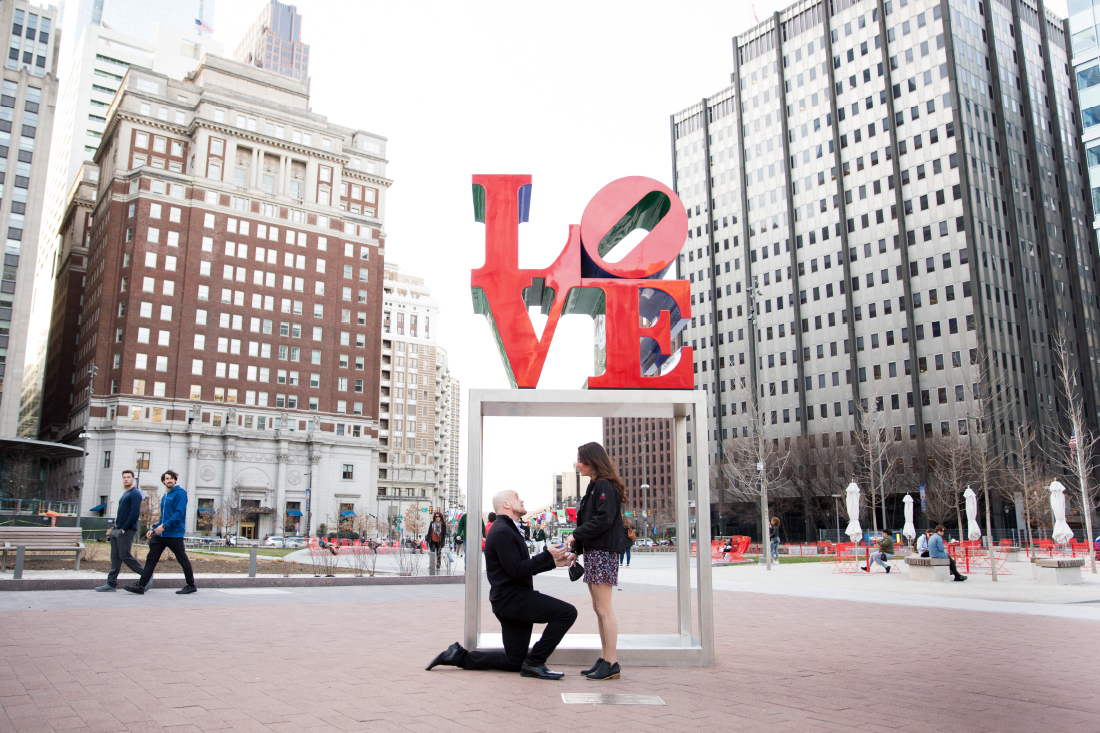 Love Park Proposal Philadelphia PA