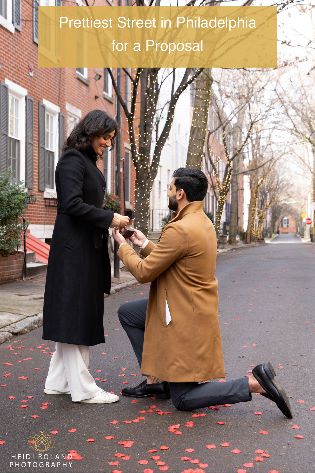 marriage proposal on pretty street in philadelphia