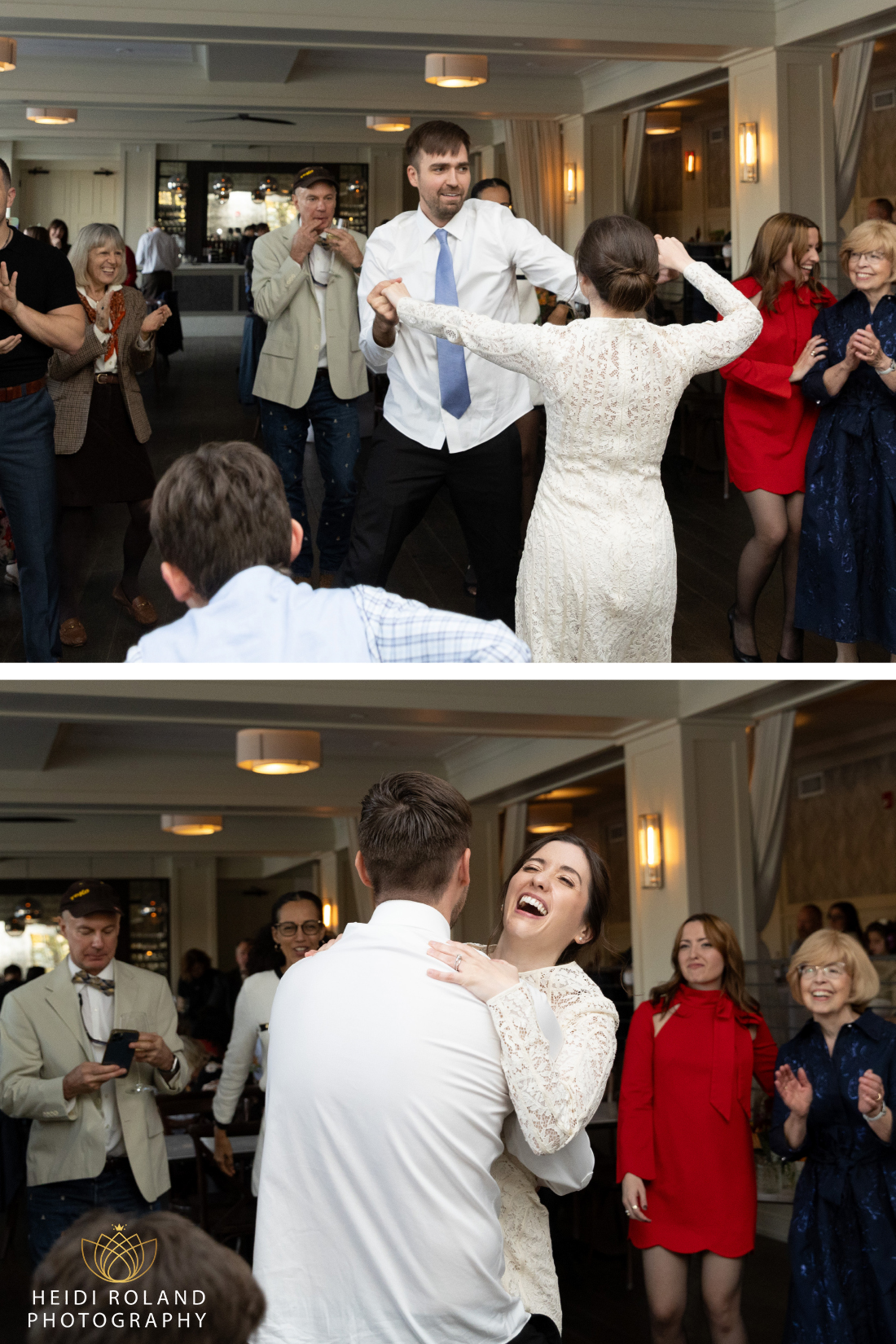 bride and room dancing at wedding reception
