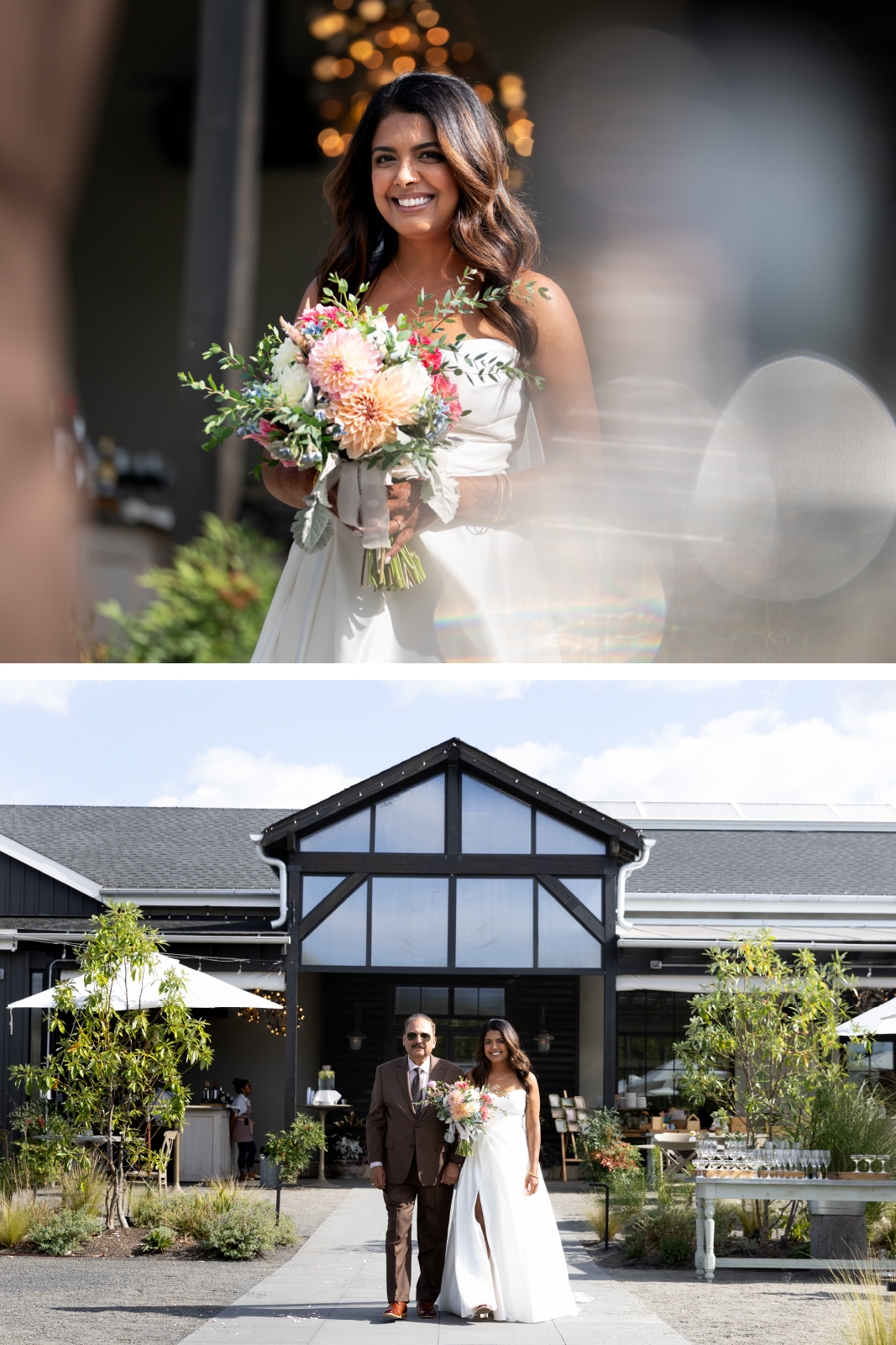 bride walking down the aisle with her dad