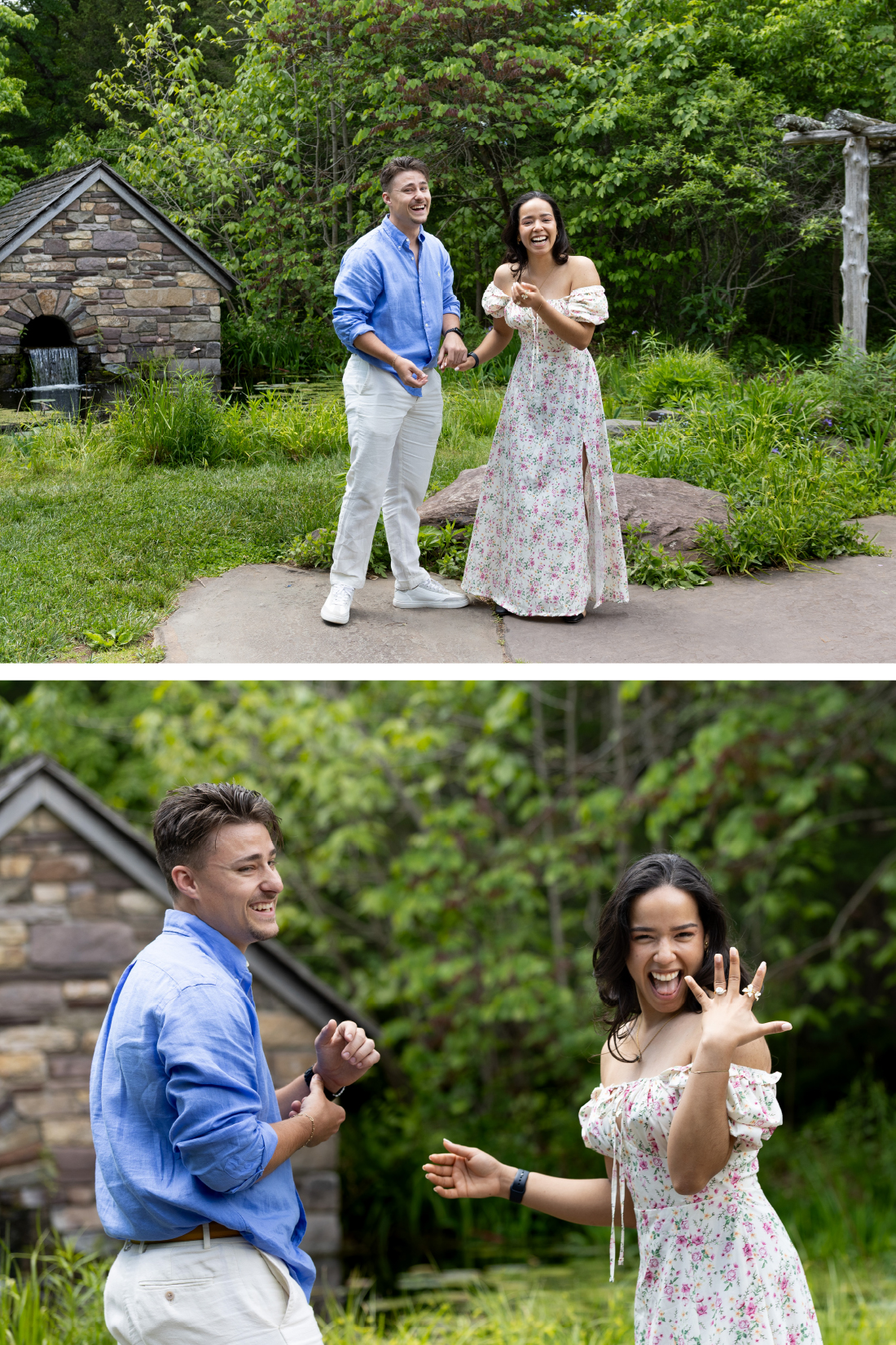 She said Yes! Couple proposal in Bowman's Hill Wildflower Preserve